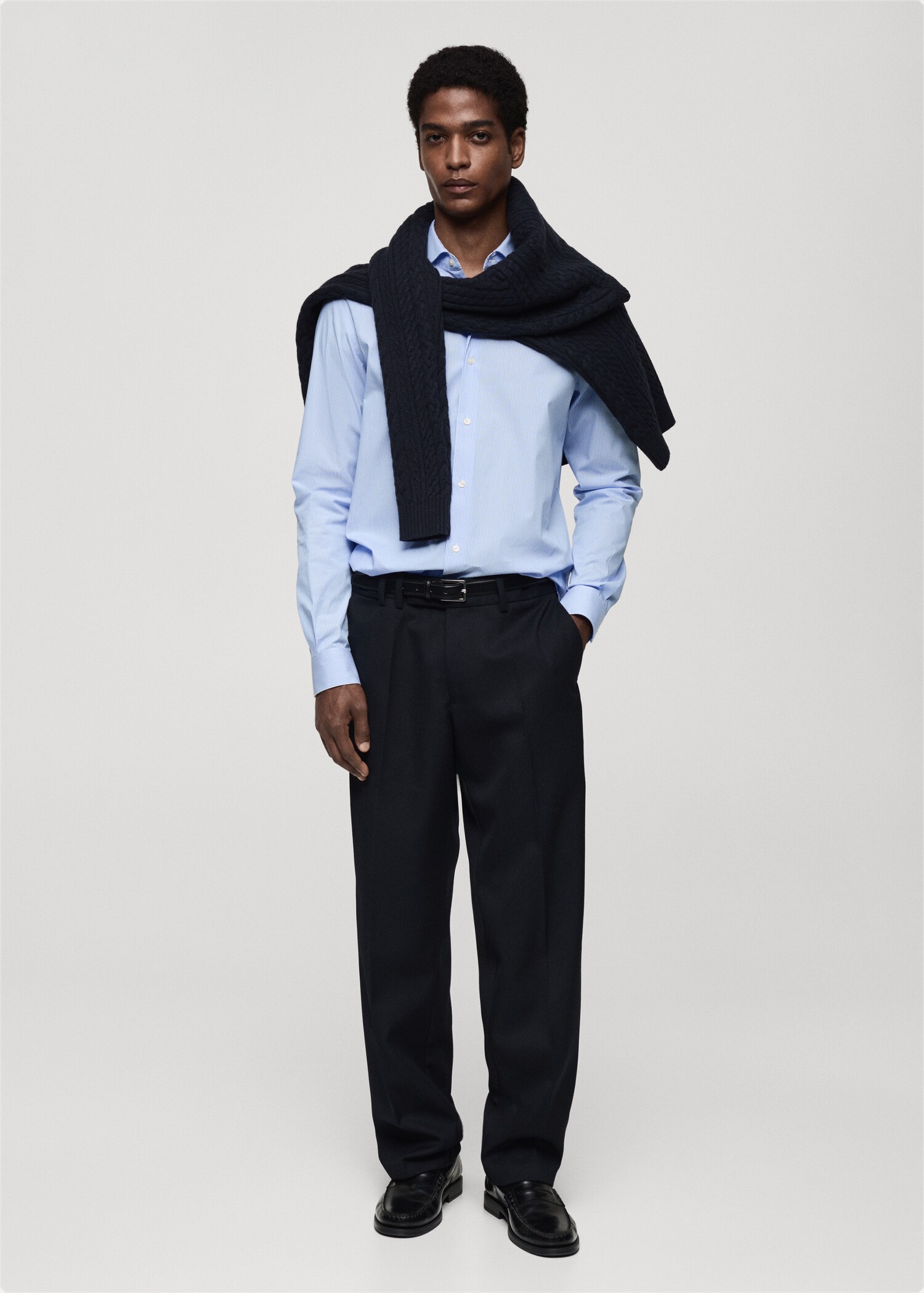 Bavlněná košile slim fit s proužky - Celkový náhled