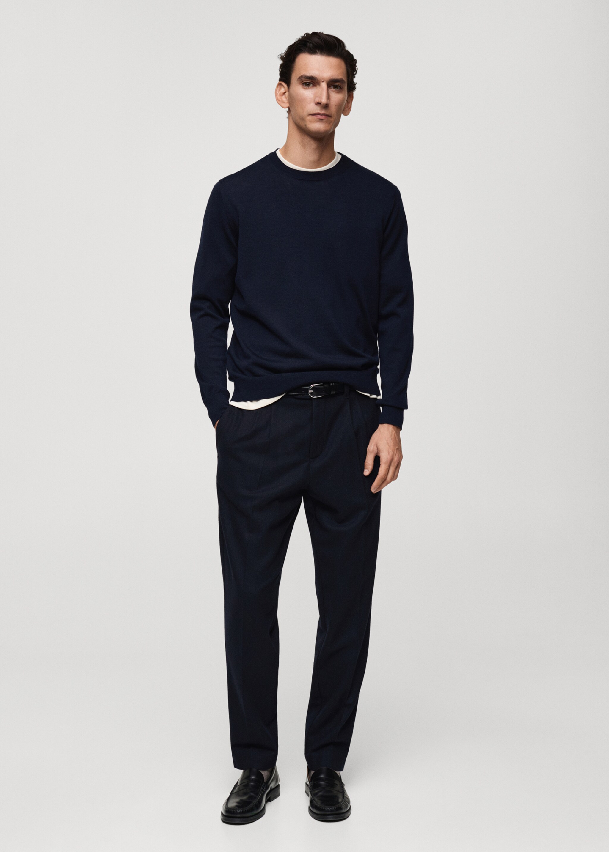 100% merino wool sweater - General plane, Dark Navy. Ref: 87000616-00.