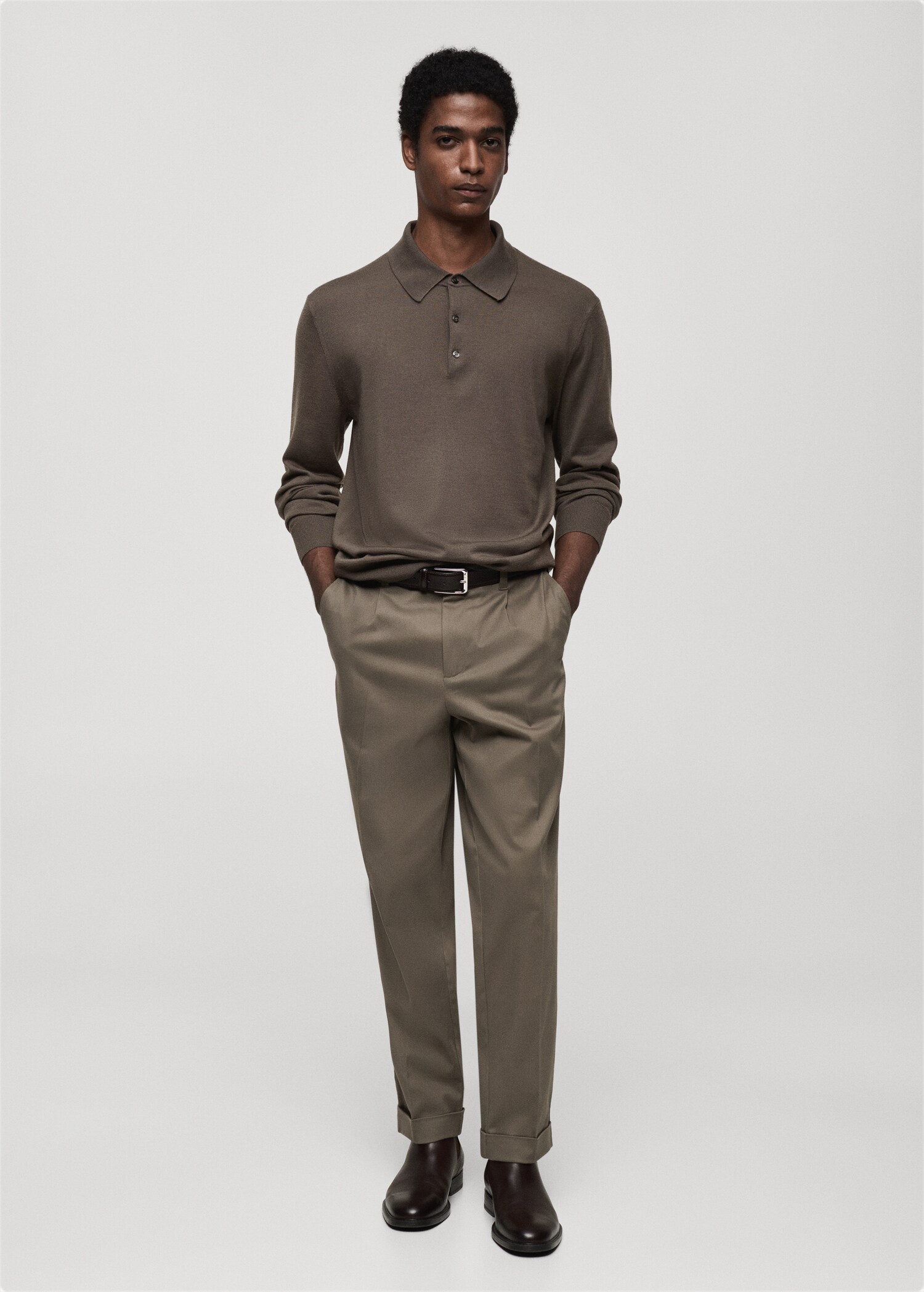 Pull-over polo 100 % laine mérinos - Plan général