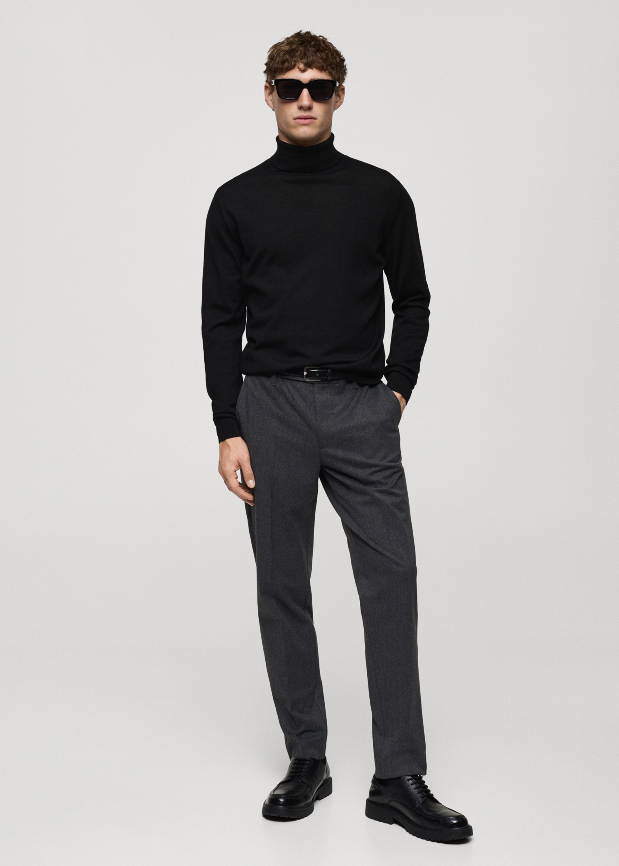 100% merino wool turtleneck sweater - General plane, Black. Ref: 87000619-00.