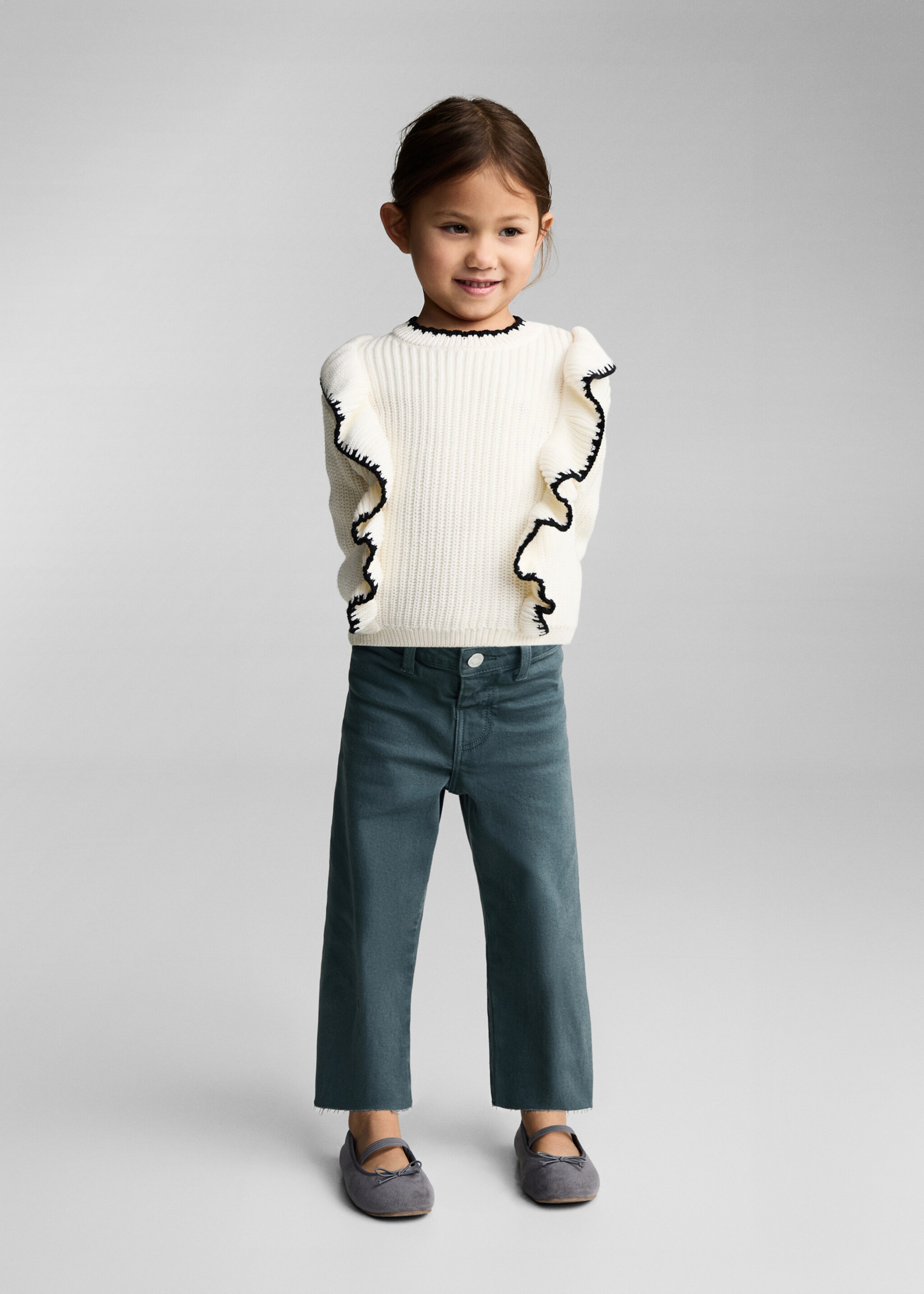 Seamless jeans with frayed hem - General plane, Petrol Blue. Ref: 87000622-00.