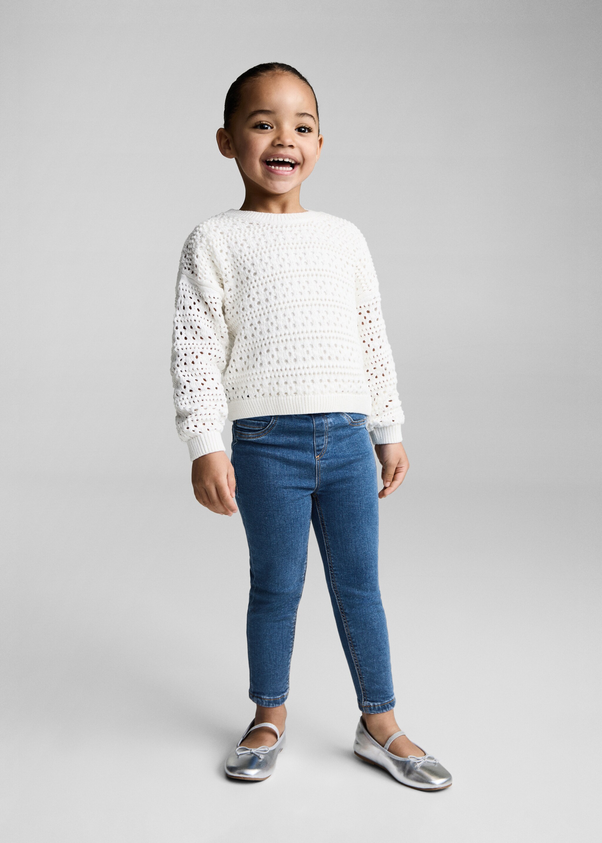 Drawstring waist jeans - General plane, Medium Blue. Ref: 87000627-00.