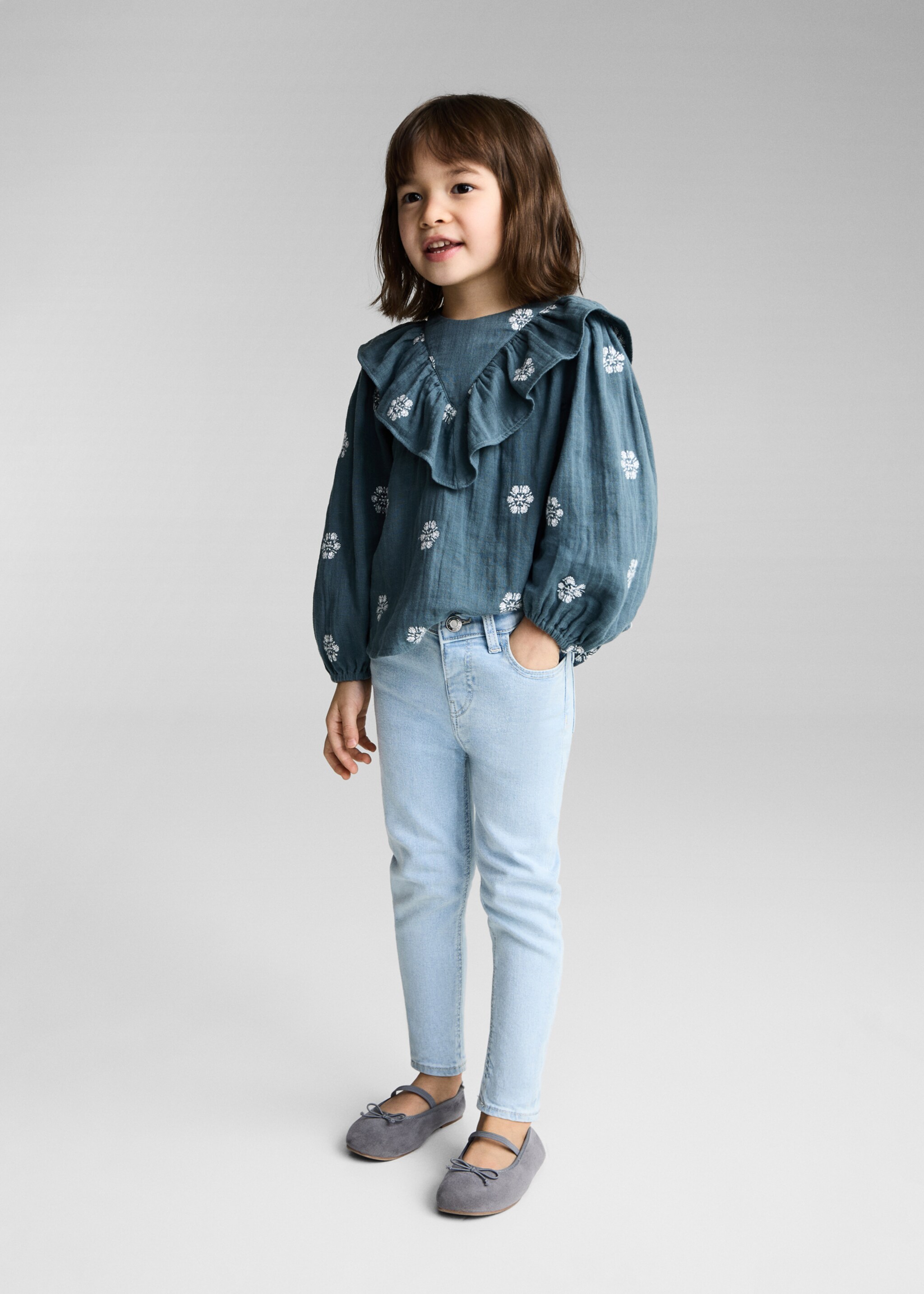 Dżinsy skinny bawełniane - Plan ogólny, Jasnoniebieski. Ref: 87000628-00.