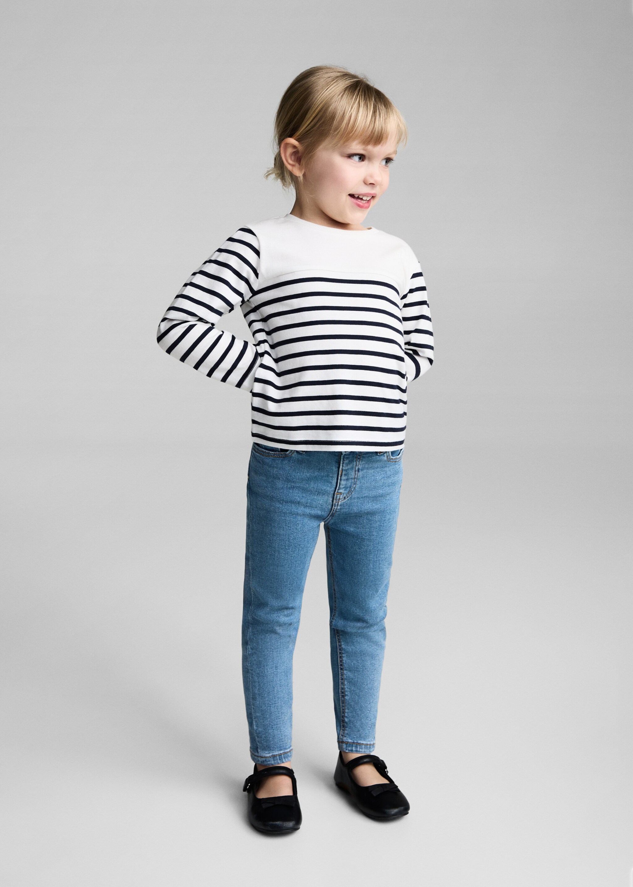 Cotton skinny Jeans - General plane, Medium Blue. Ref: 87000628-00.