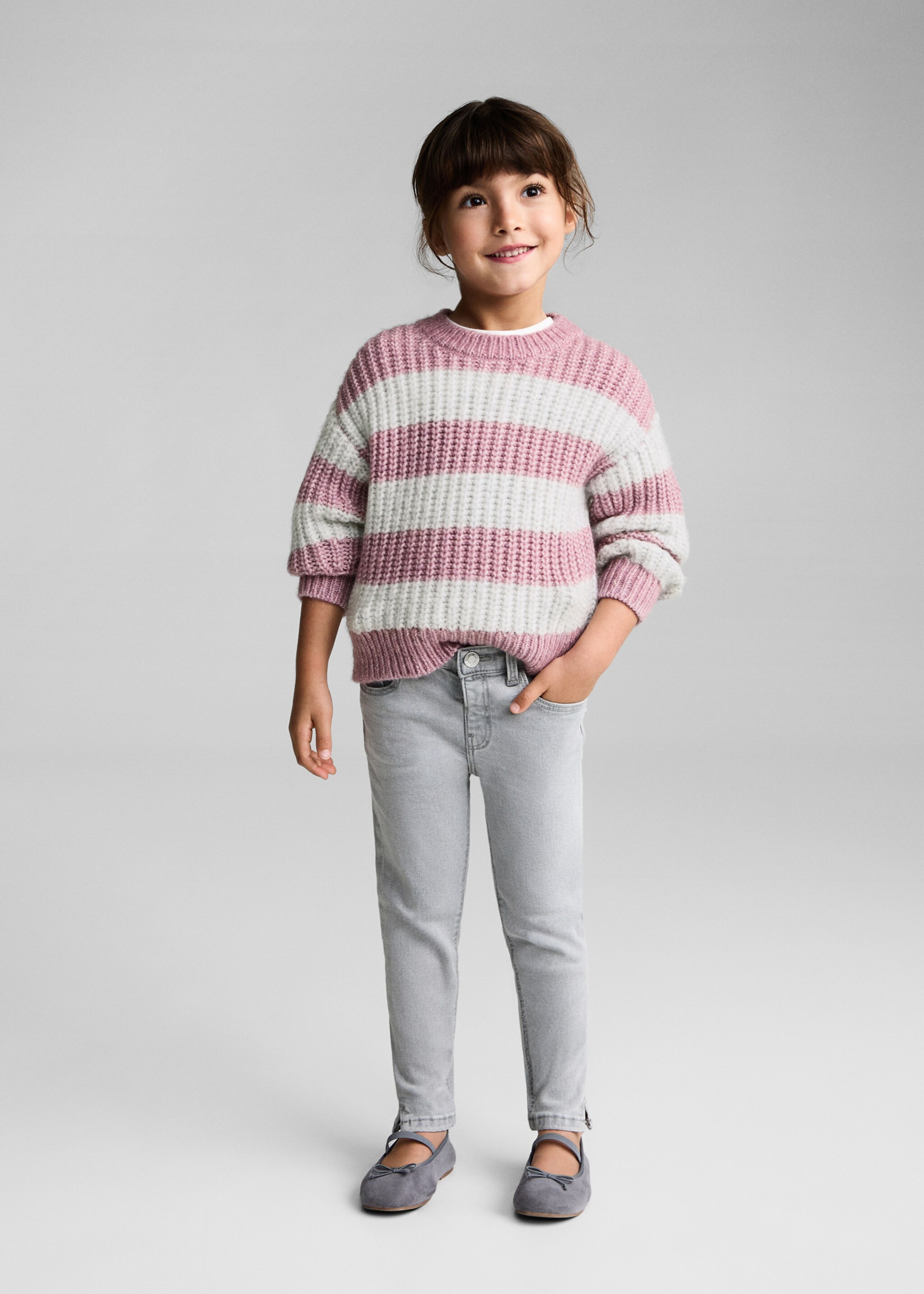 Skinny Jeans aus Baumwolle - Allgemeine Ansicht, Denim Grau. Ref: 87000629-00.