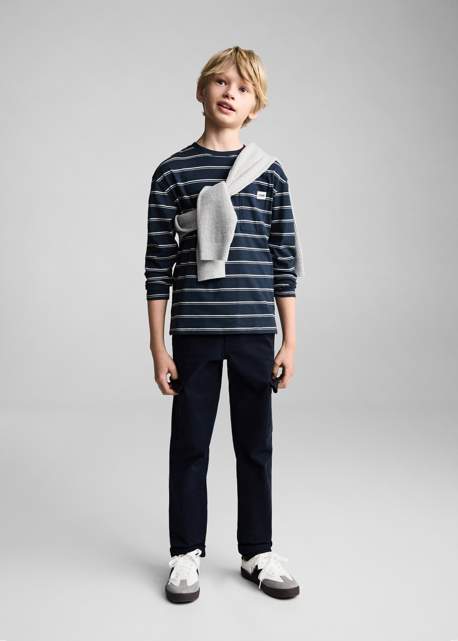 Samarreta ratlles butxaca al pit - Pla general