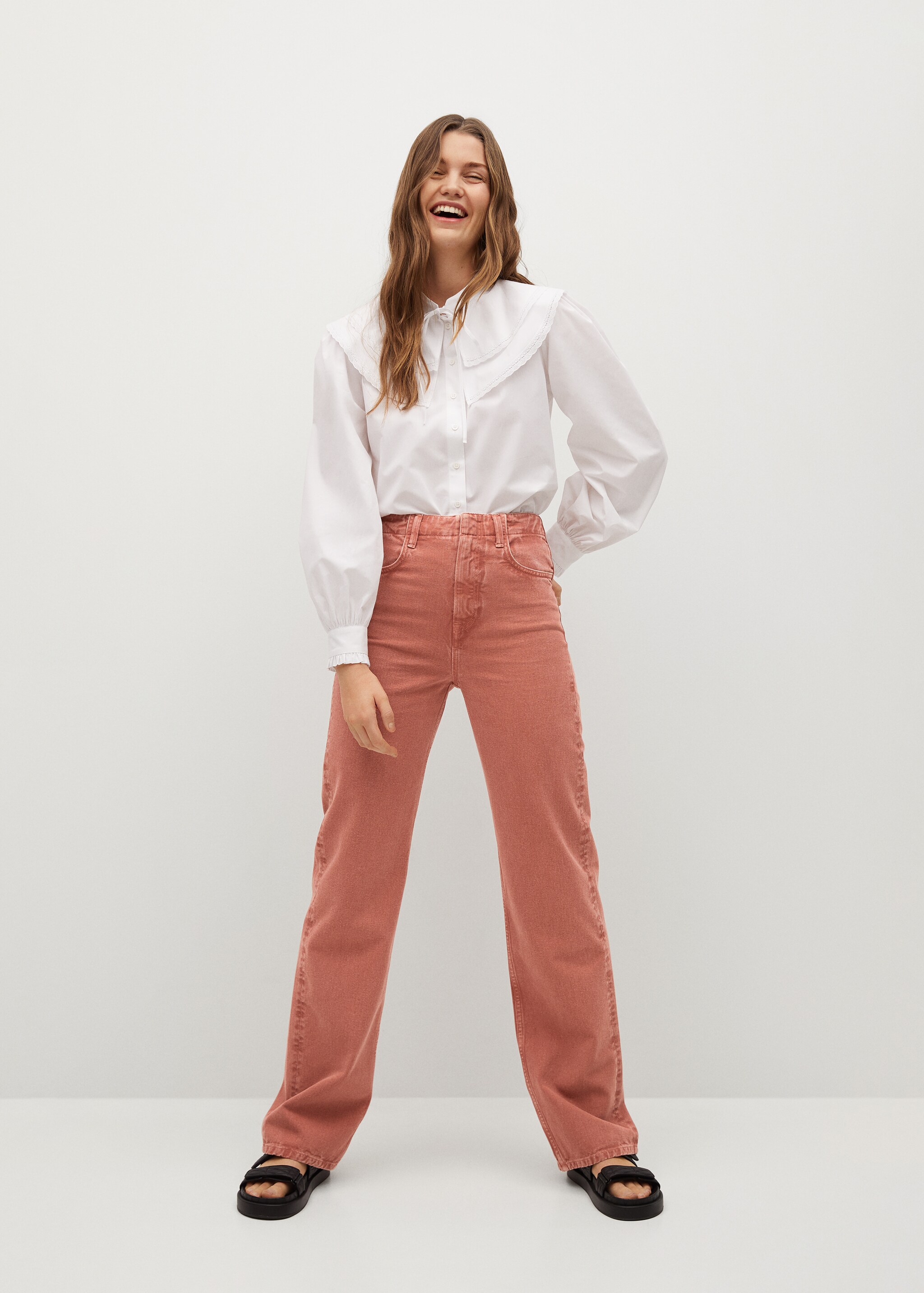 Jeans wideleg tiro alto - Plano general