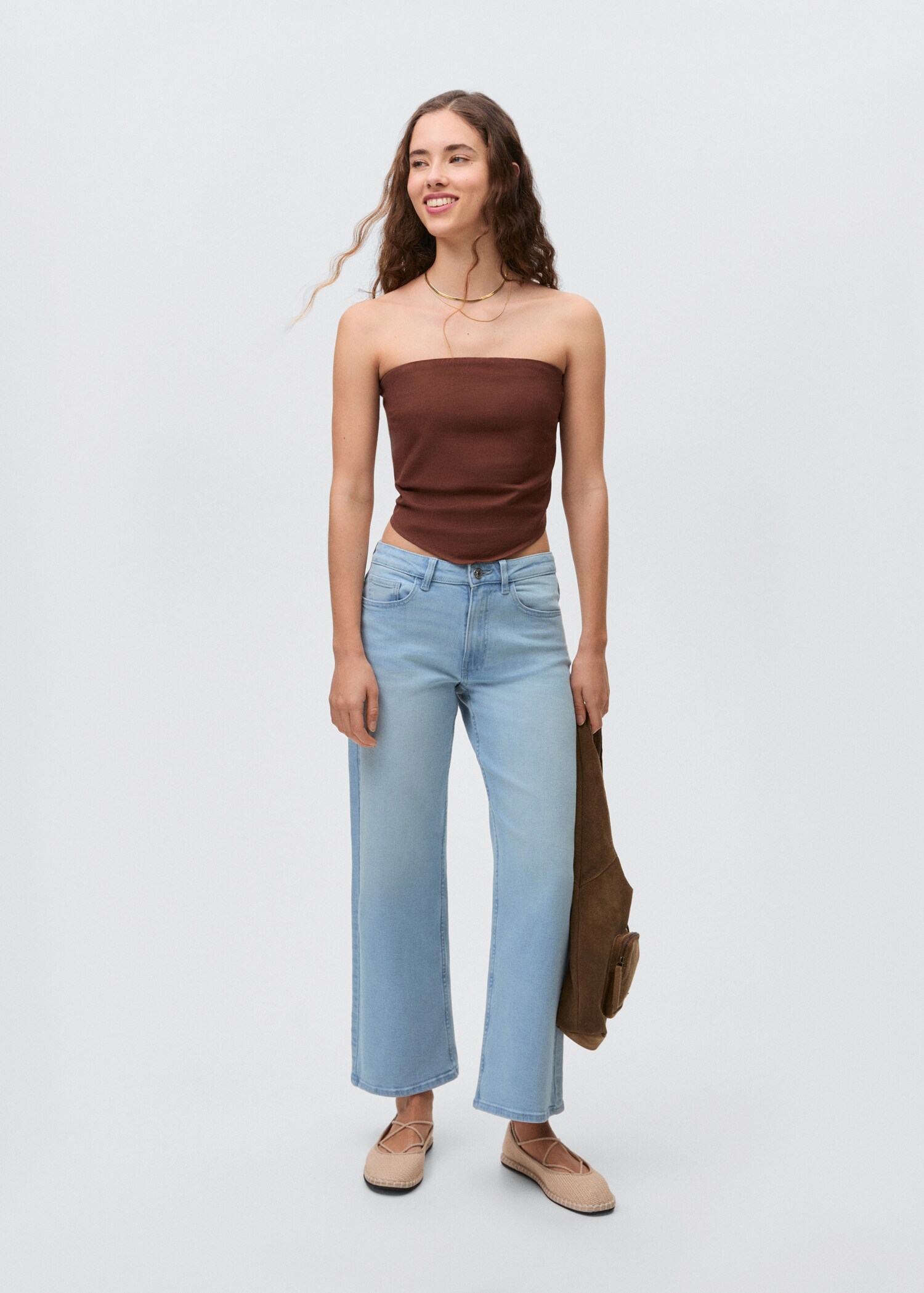 Jeans culotte mid-waist comfort - General plane