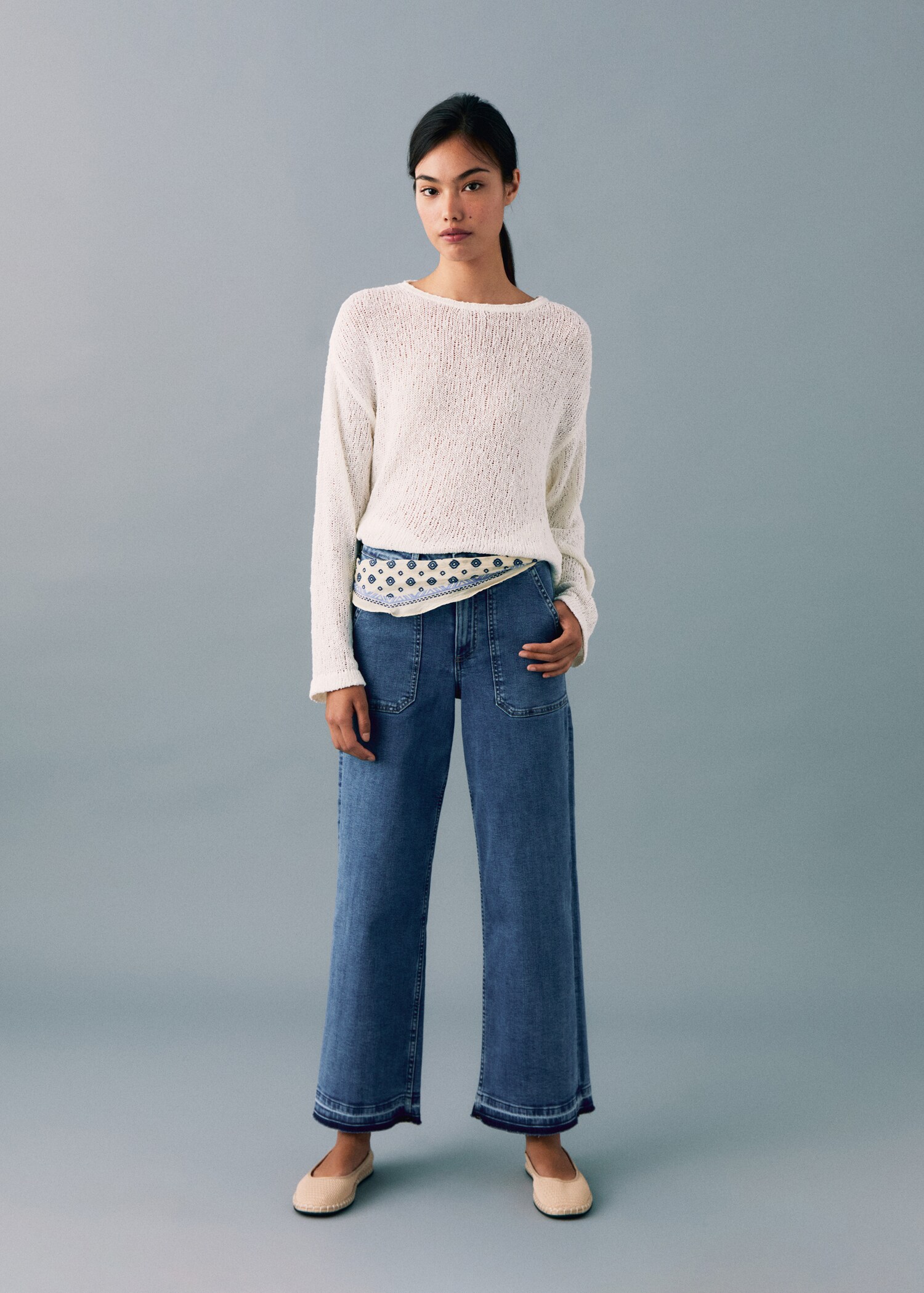 Jeans culotte bolsillos - Plano general