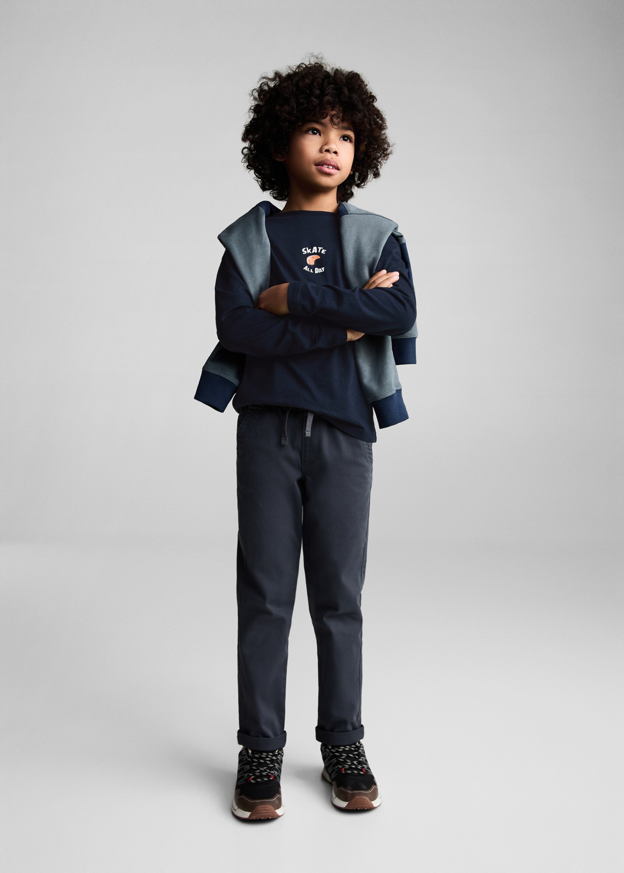 T-shirt coton imprimé - Plan général, Bleu marine foncé. Ref: 87001530-00.