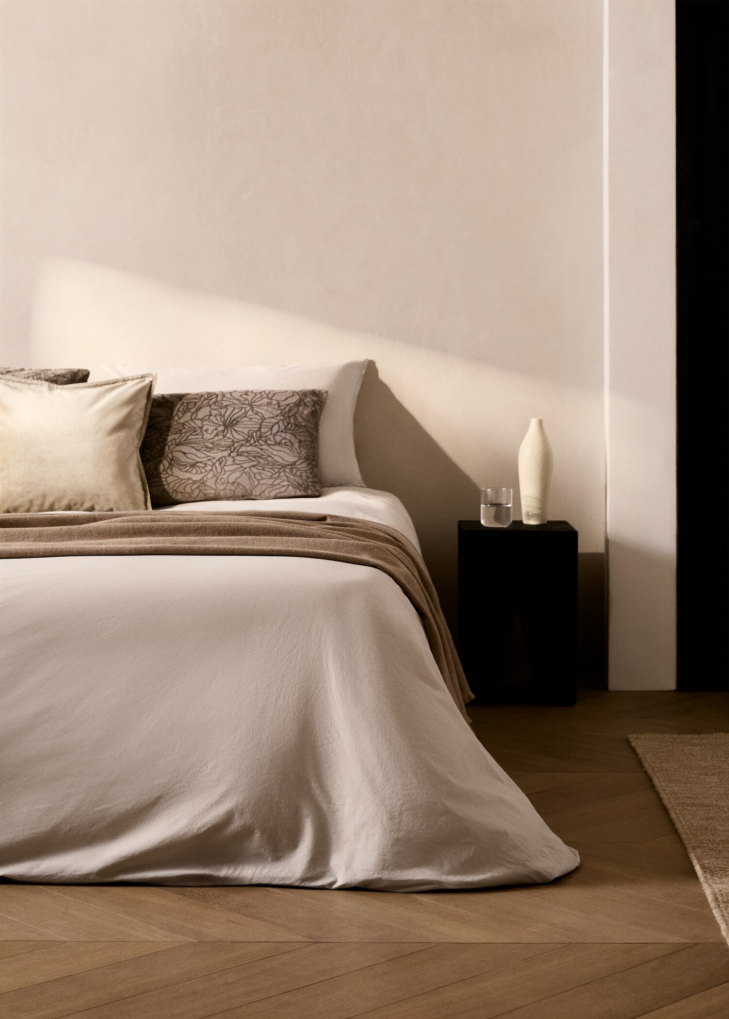 Washed-cotton duvet cover Superking bed - General plane