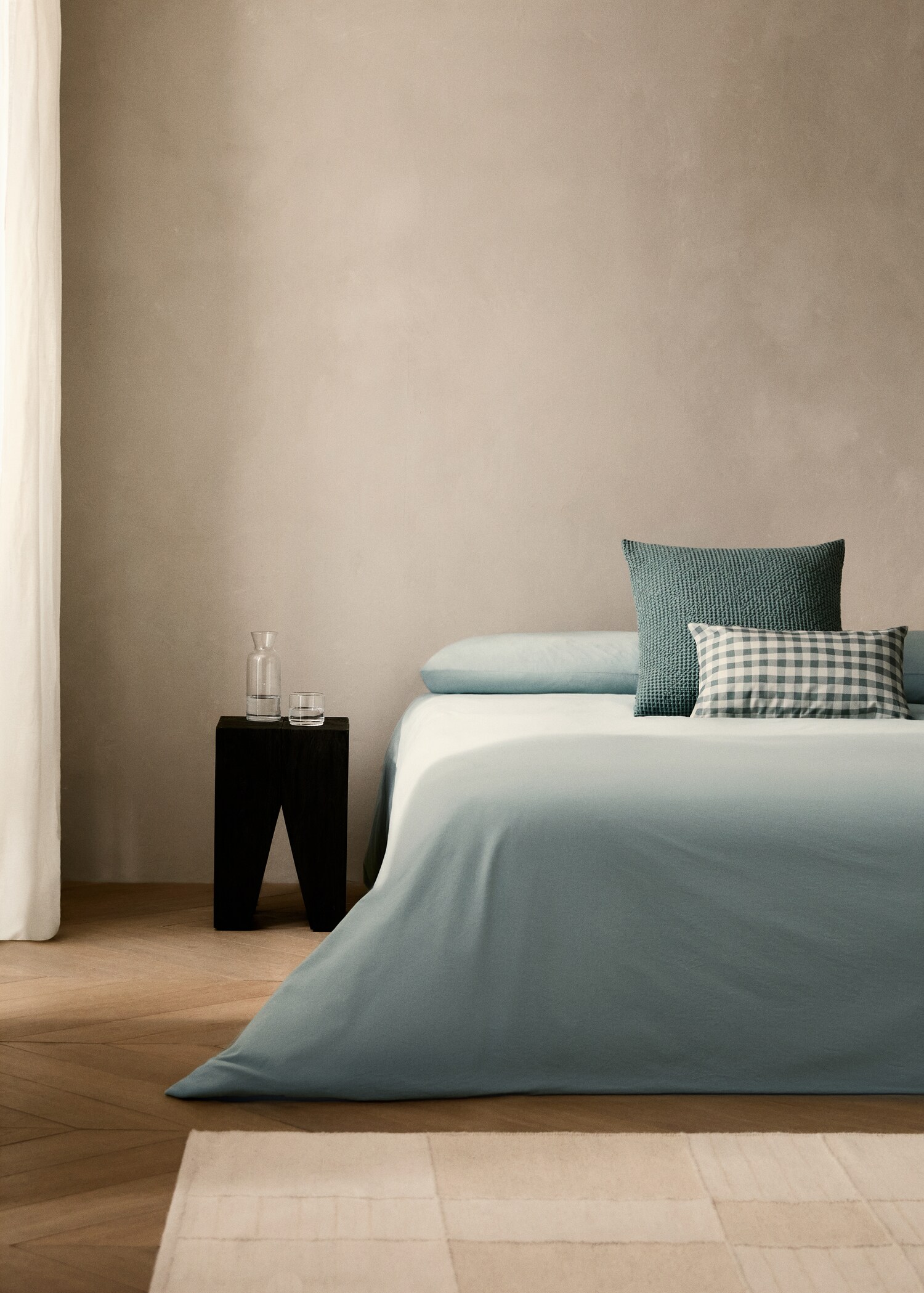 Washed-cotton duvet cover Superking bed - General plane