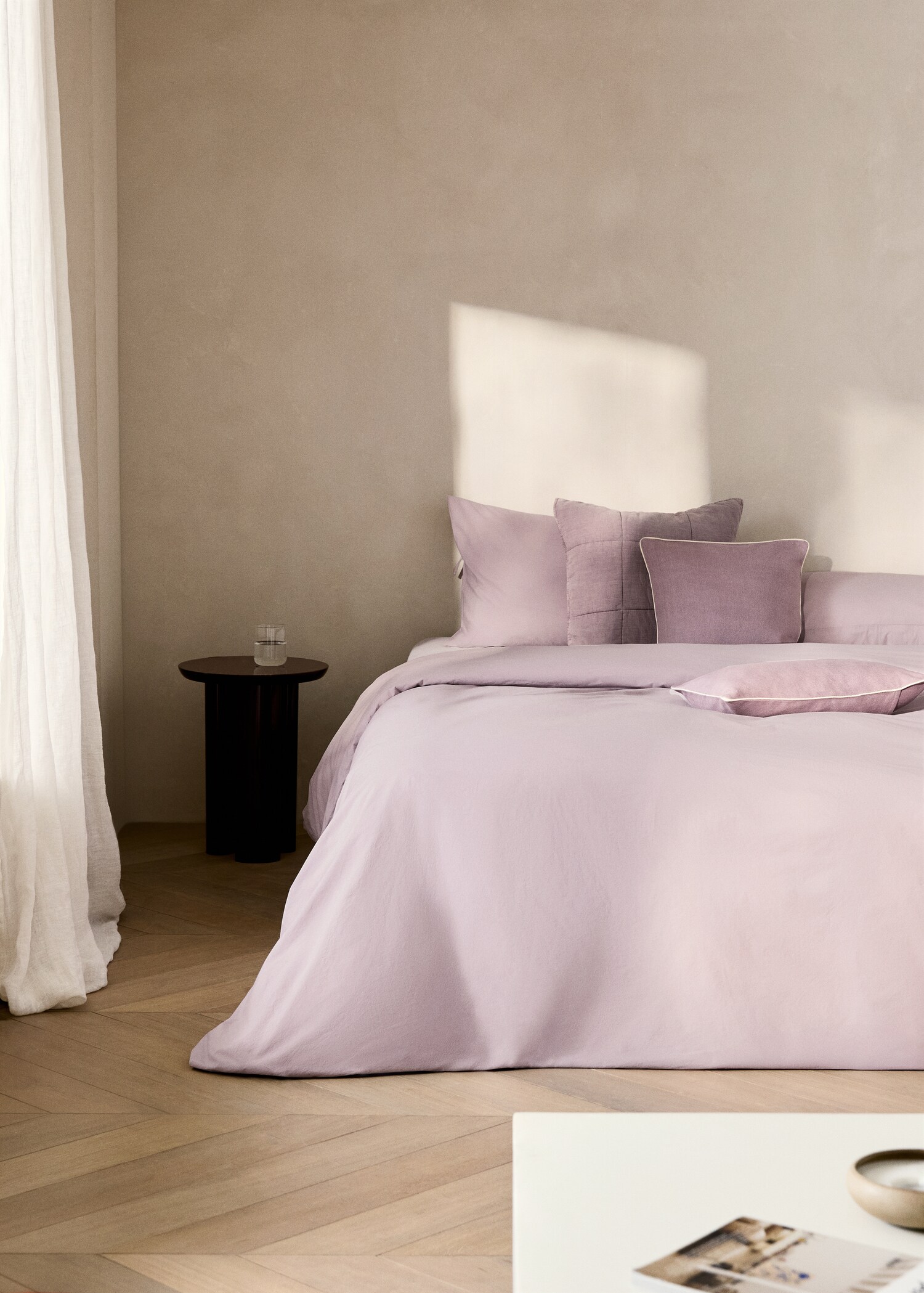 Washed-cotton duvet cover Superking bed - General plane