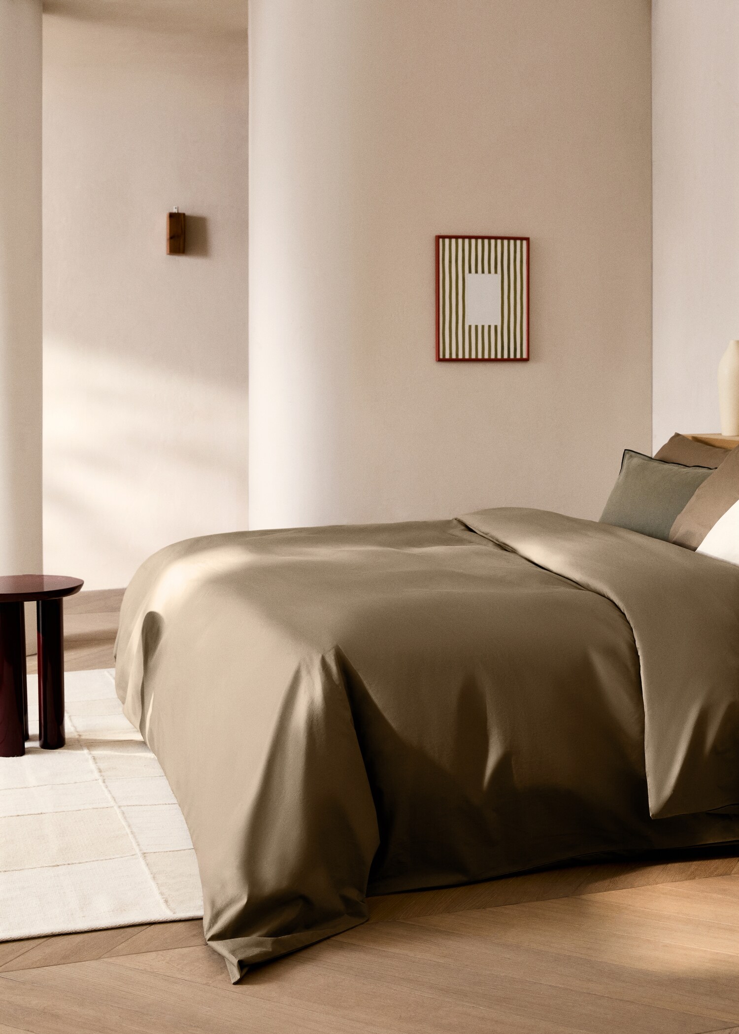 Percale cotton duvet cover Single bed - General plane