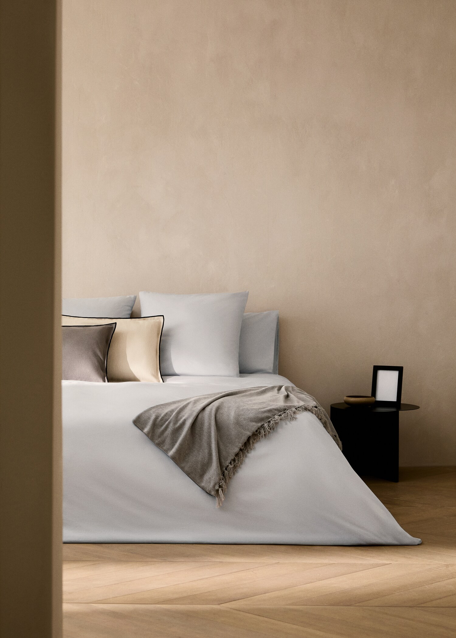 Percale cotton duvet cover Single bed - General plane