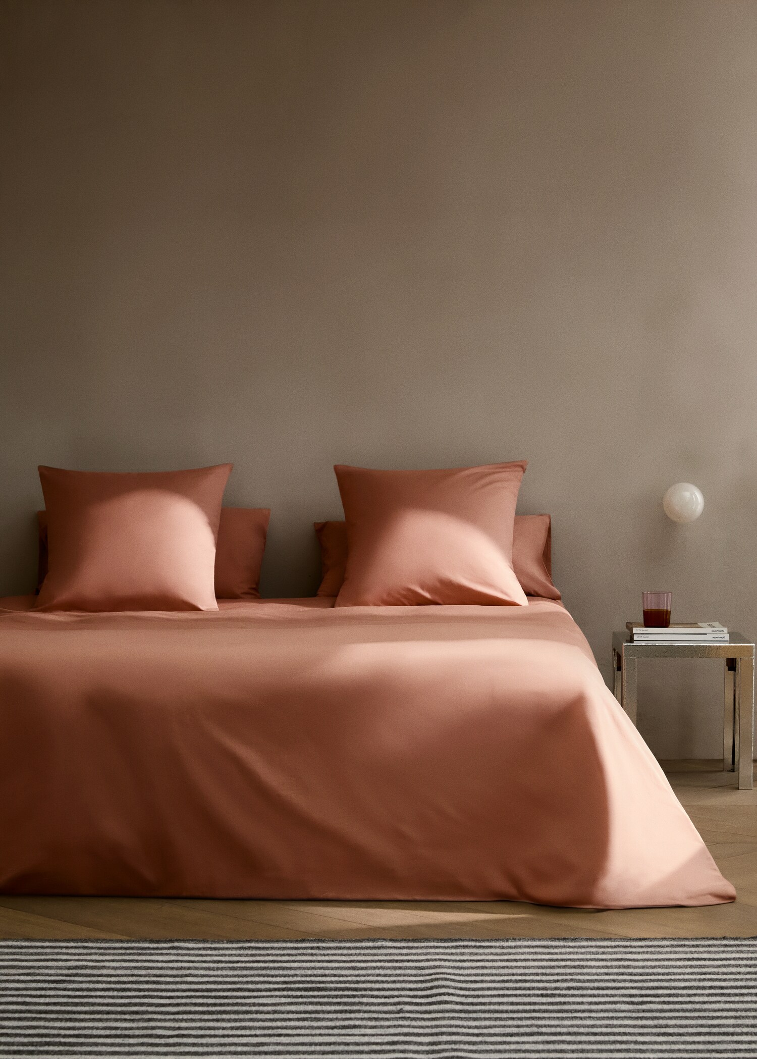 Percale cotton duvet cover Superking bed - General plane