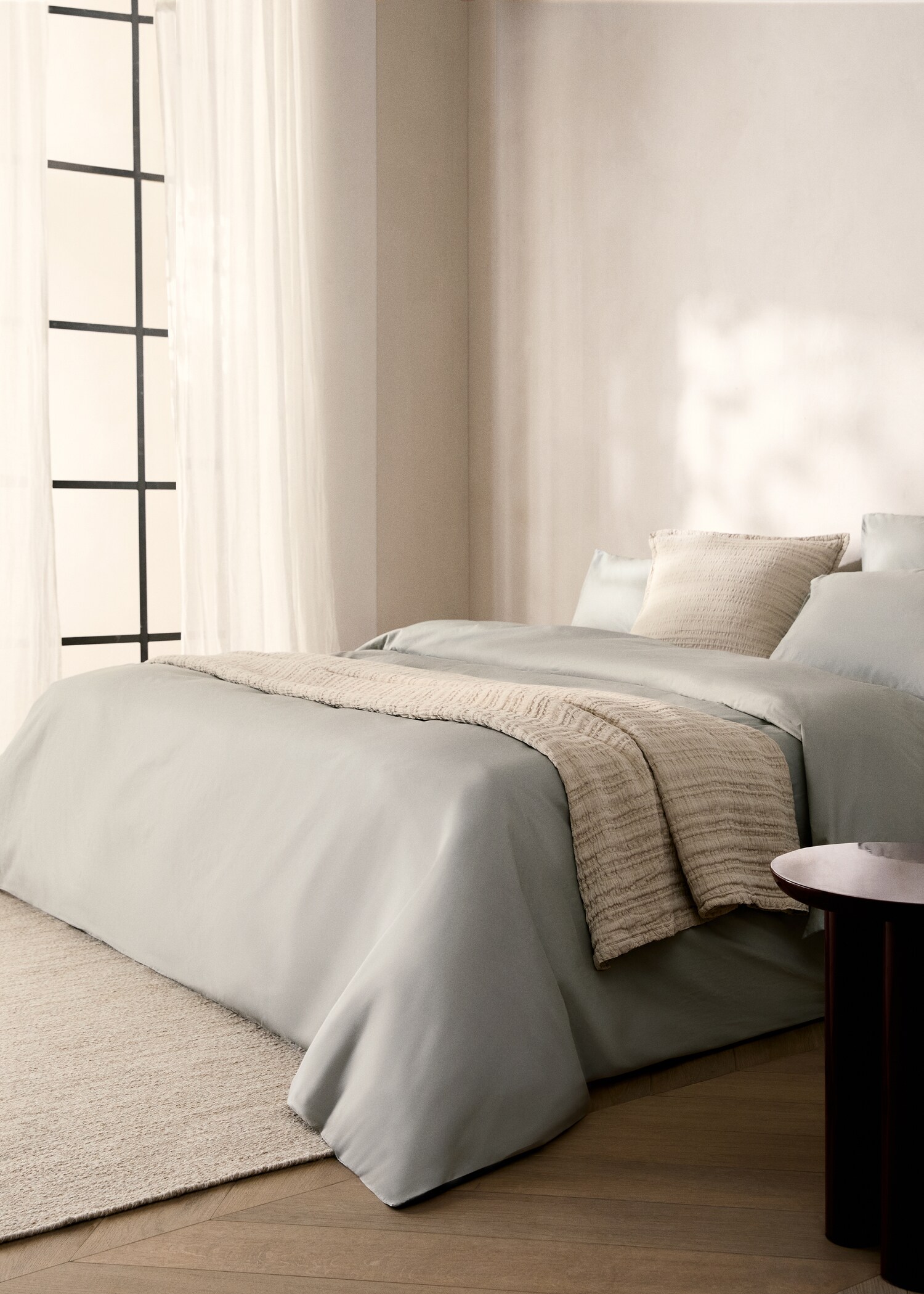 Percale cotton duvet cover Superking bed - General plane