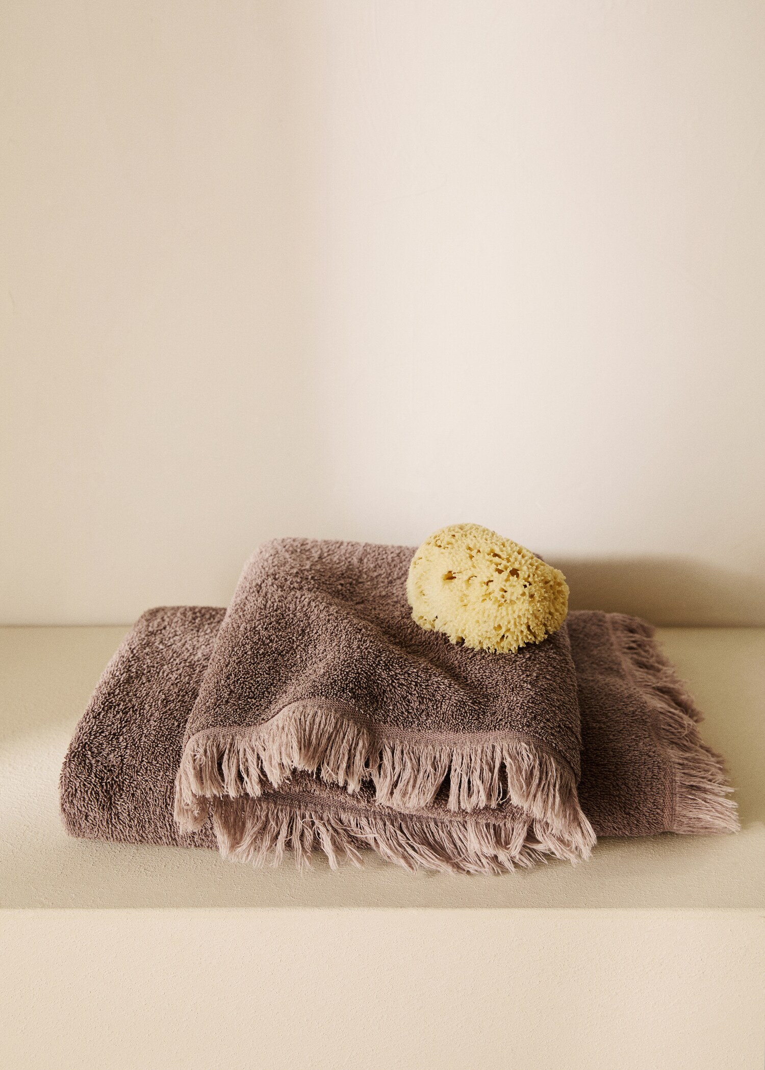 Organic cotton children's washbasin towel with fringes - General plane