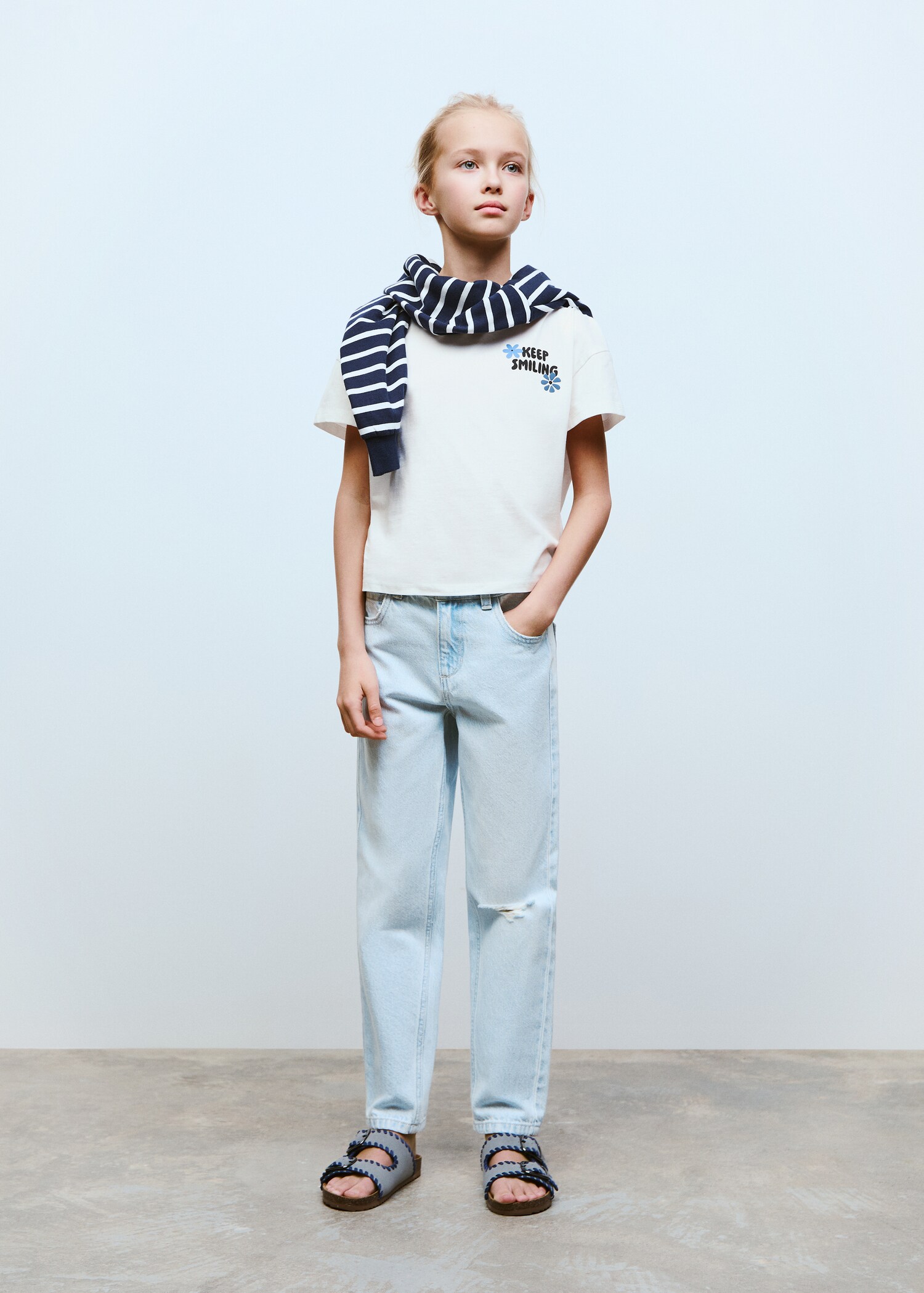 Gemustertes Baumwoll-T-Shirt - Allgemeine Ansicht