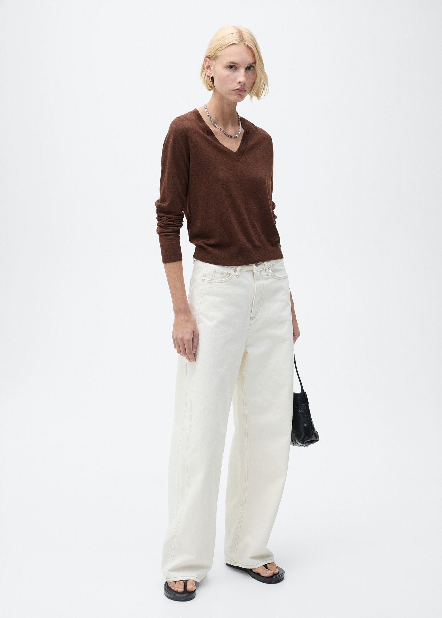 Pull-over maille col en V - Plan général