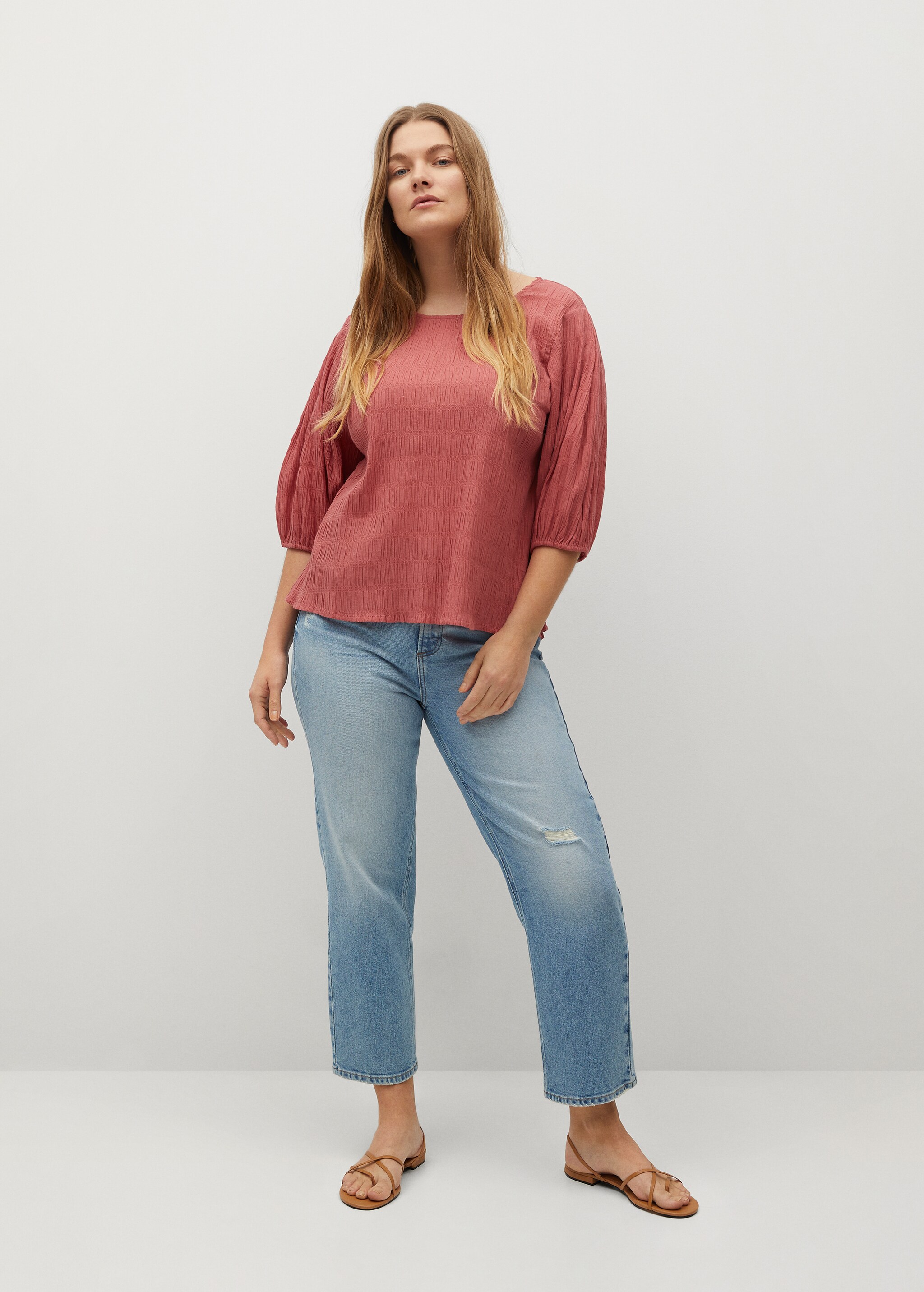 Blusa textura algodón - Plano general