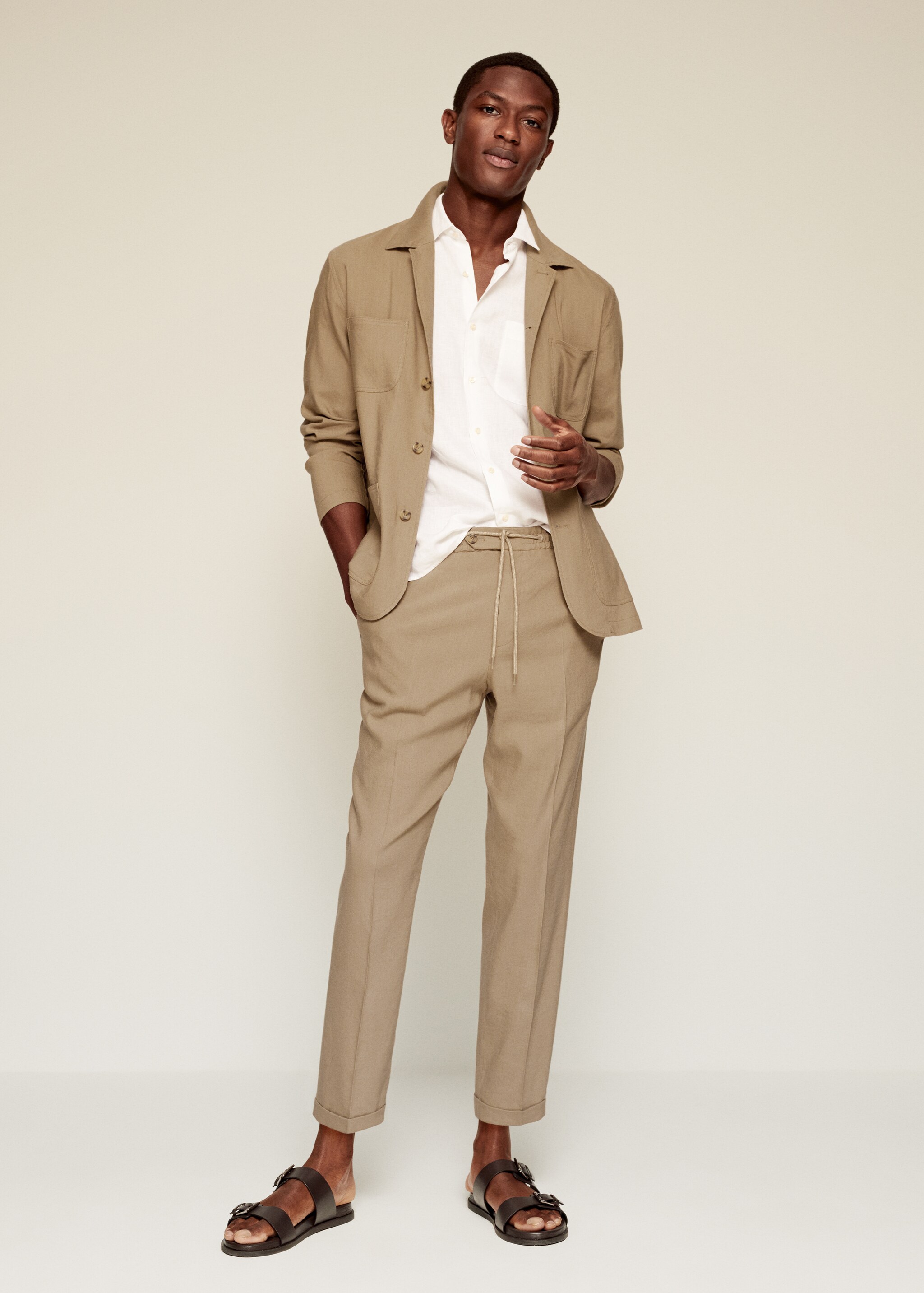 Americana slim fit lino - Plano general