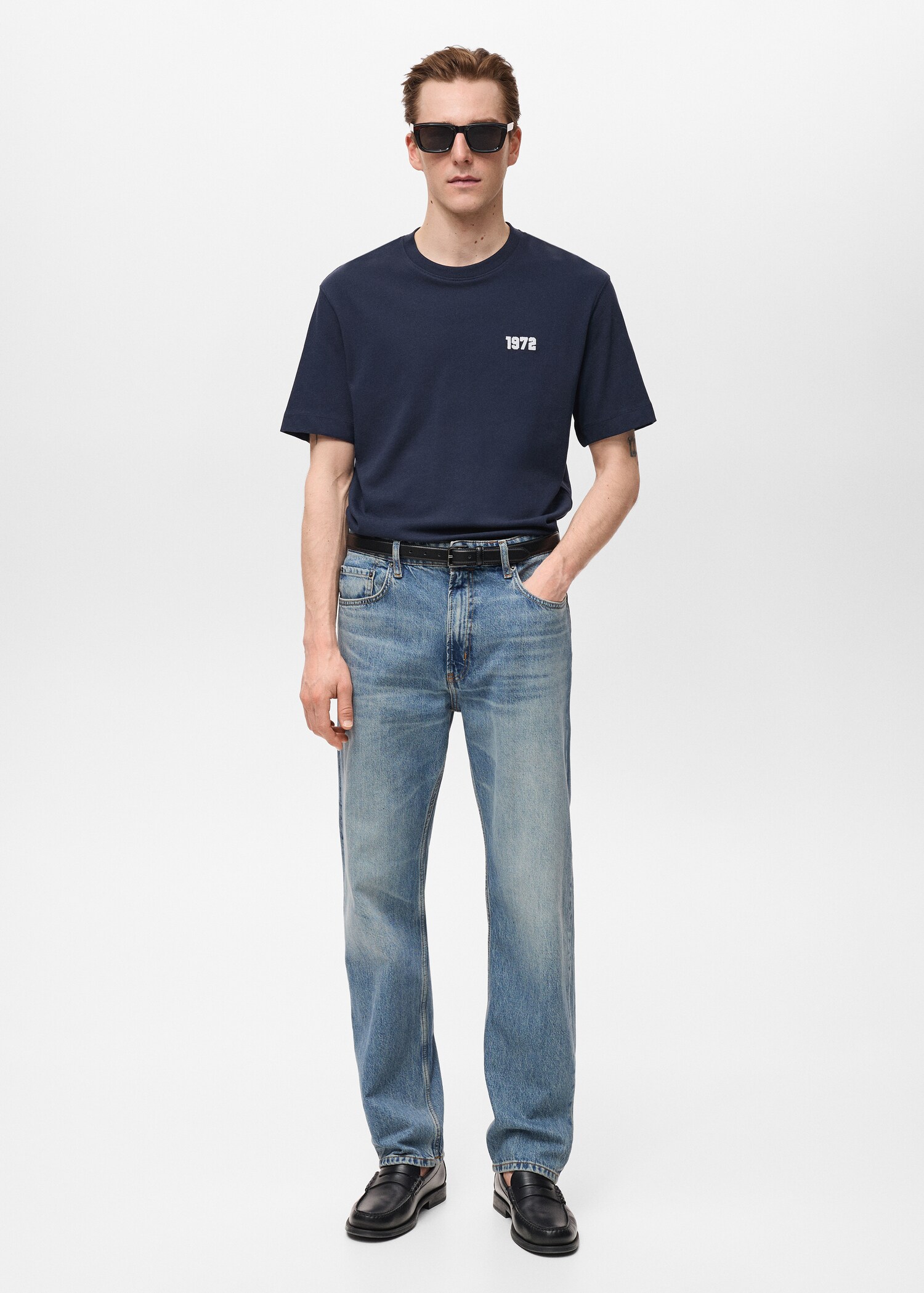 Embroidered cotton T-shirt - General plane