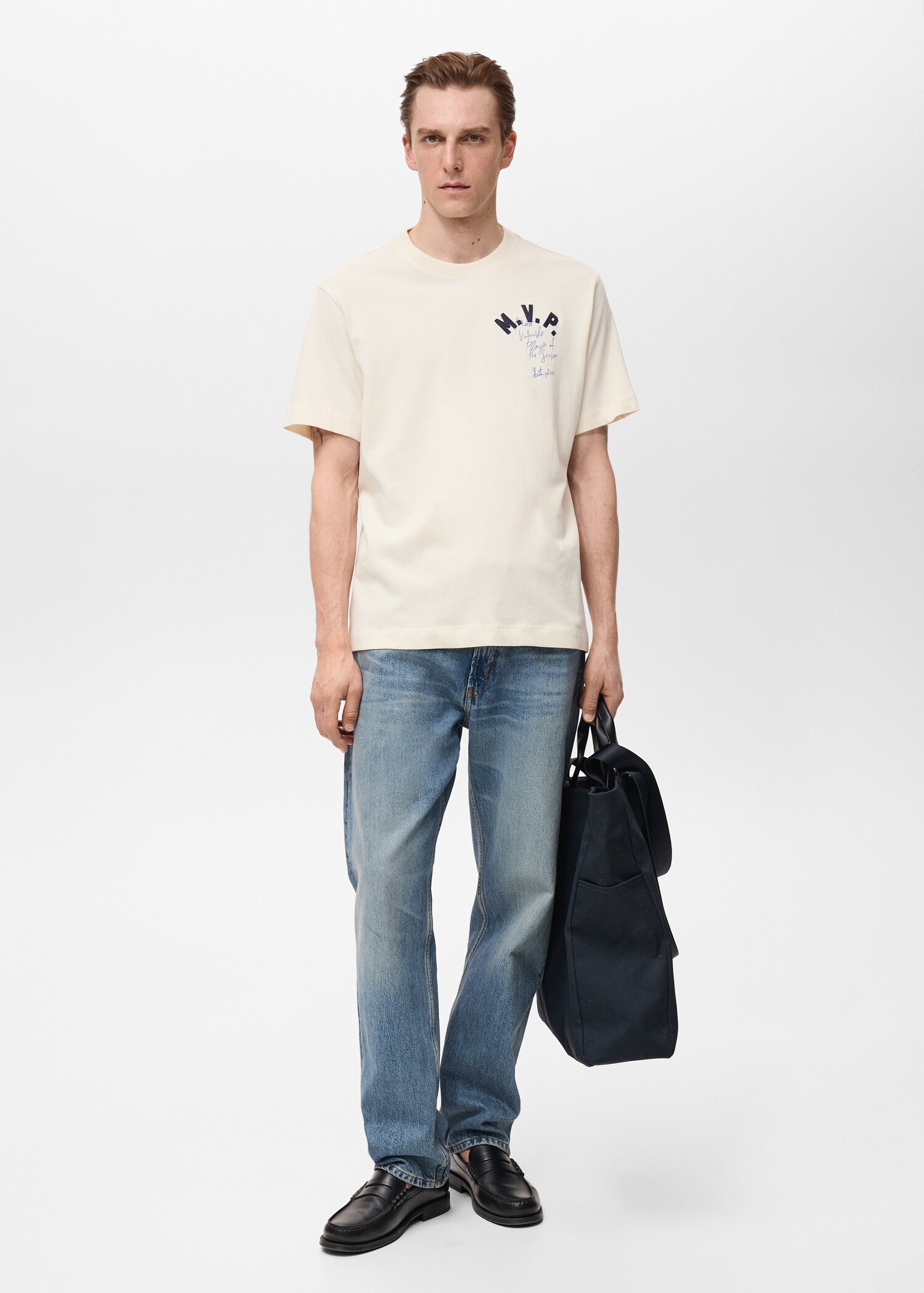 Embroidered cotton T-shirt - General plane