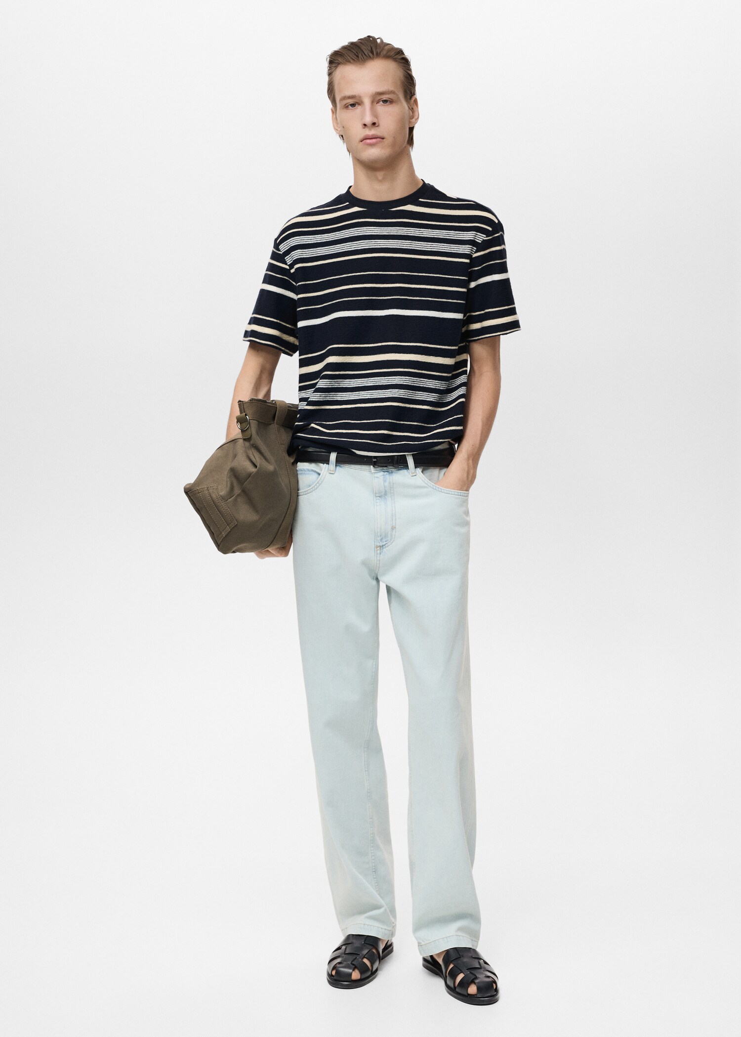 100% cotton regular-fit striped t-shirt - General plane