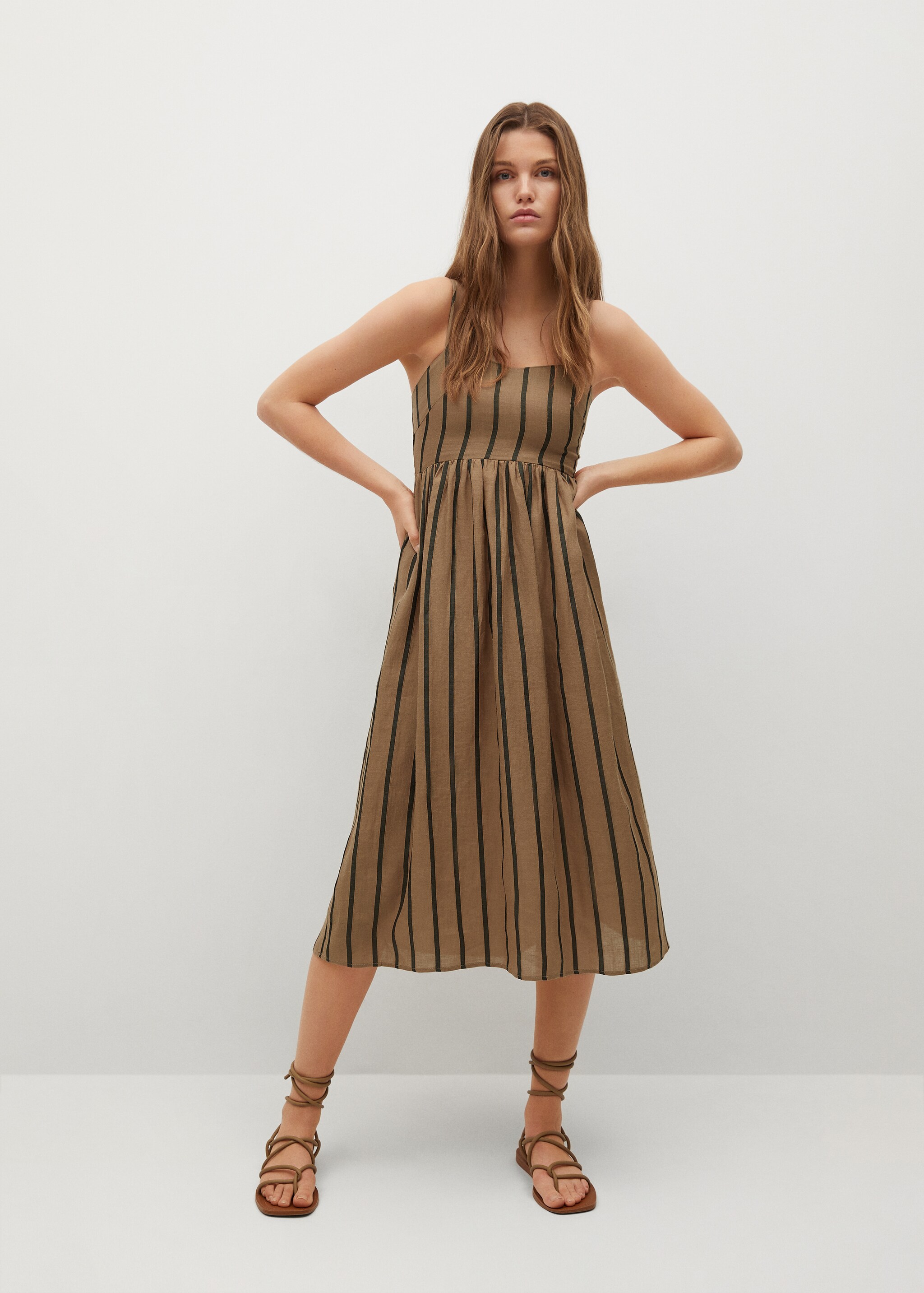 Vestido ramio rayas - Plano general
