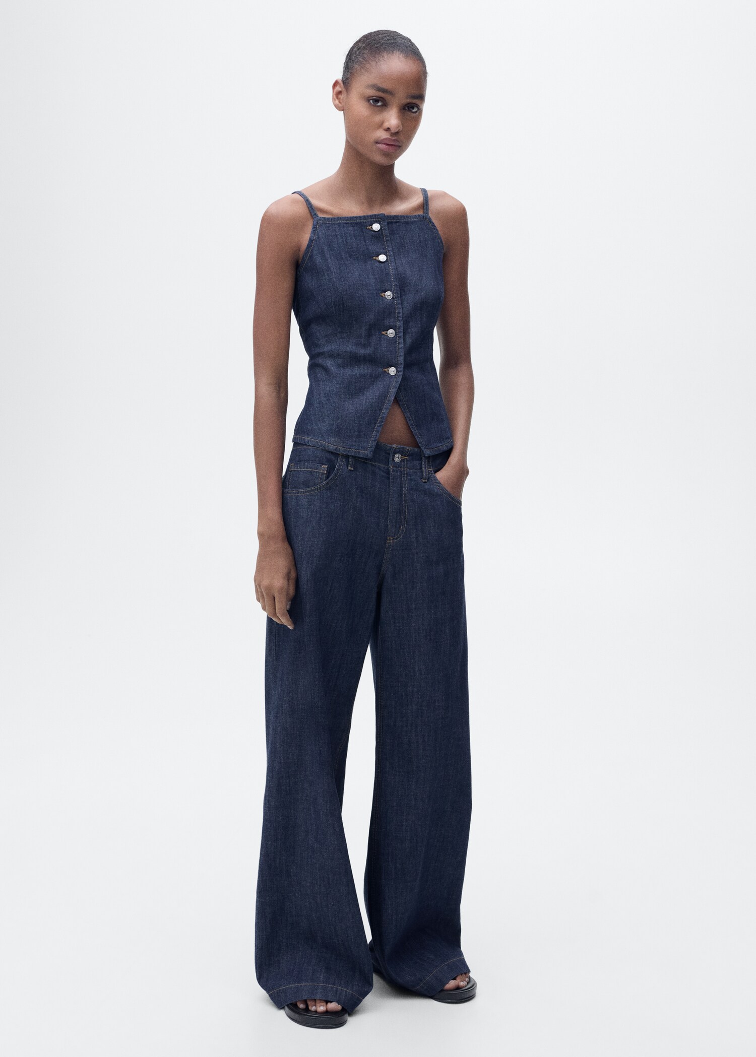 Wideleg mid-rise jeans - General plane