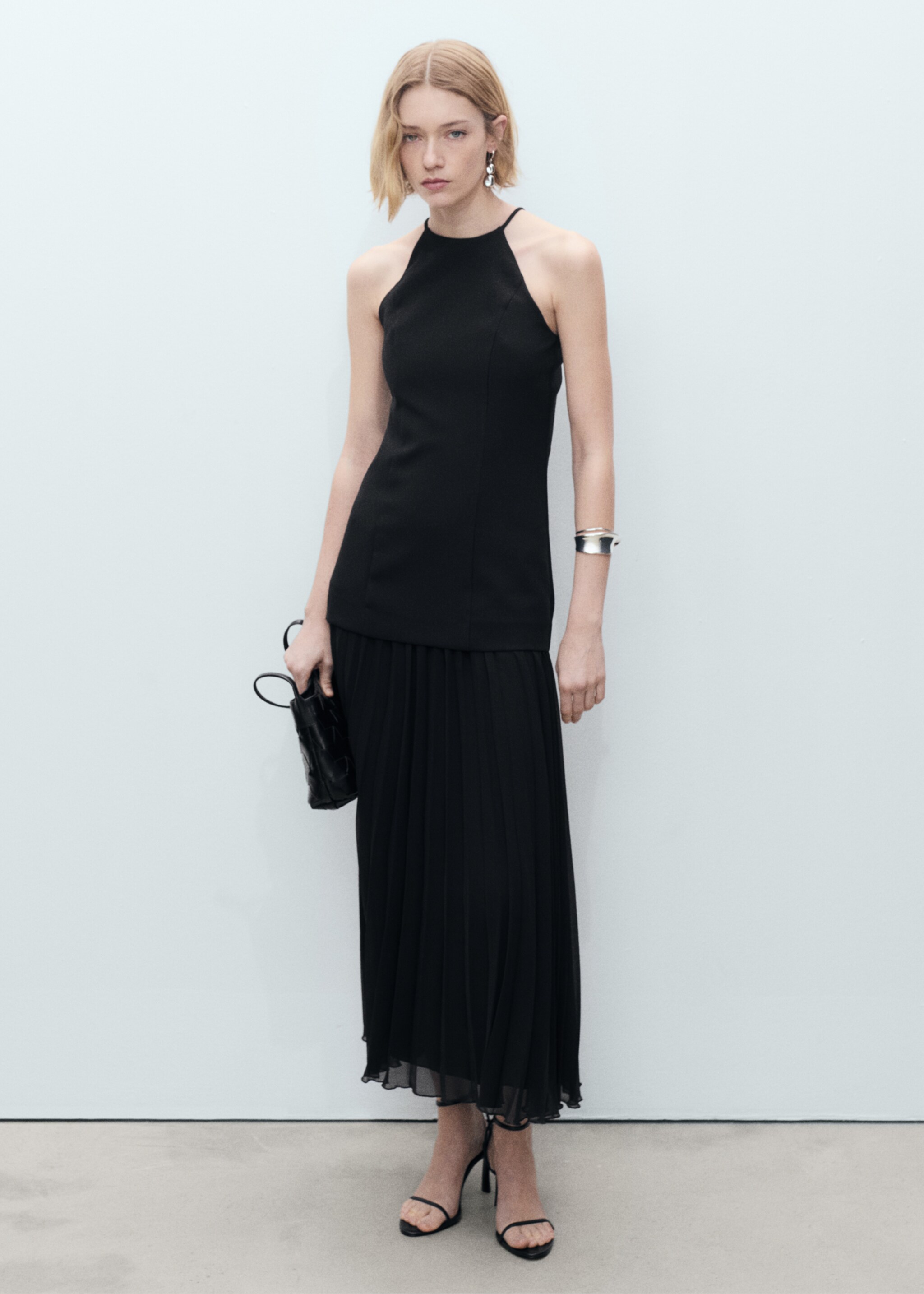 A-line dress - General plane, Black. Ref: 87007193-00.