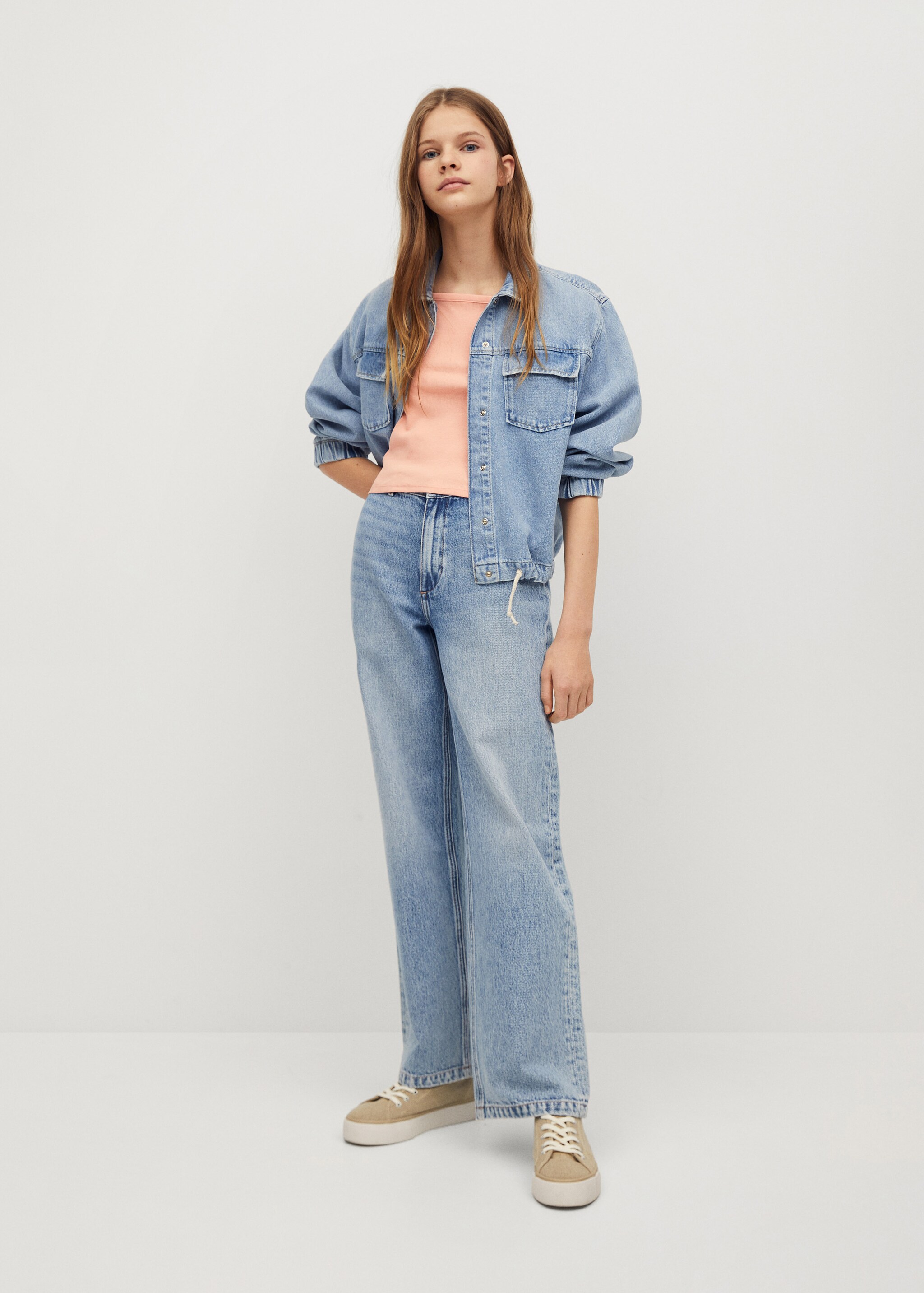 Ribbed cotton-blend top - General plane