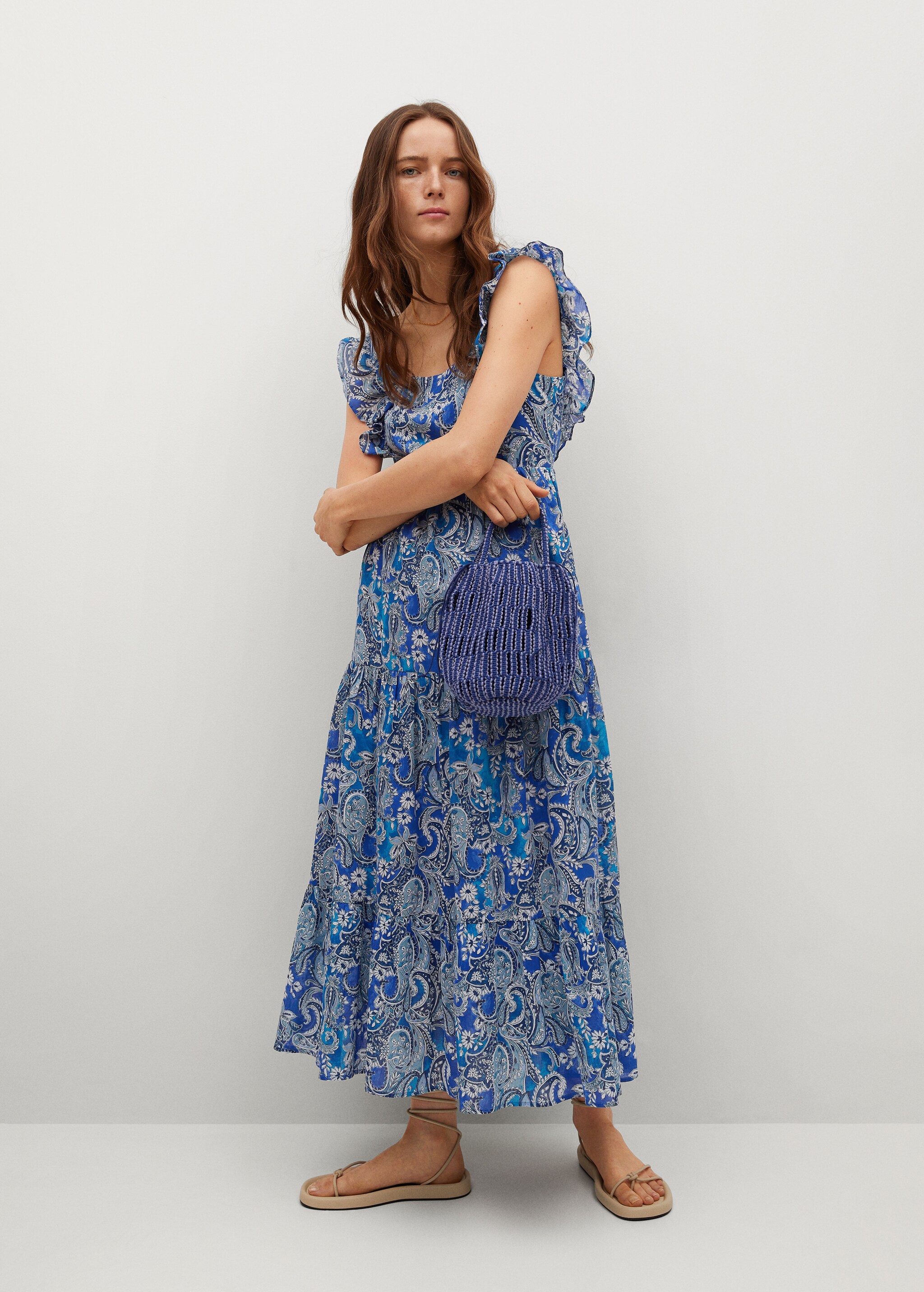 Paisley dress with ruffles - General plane