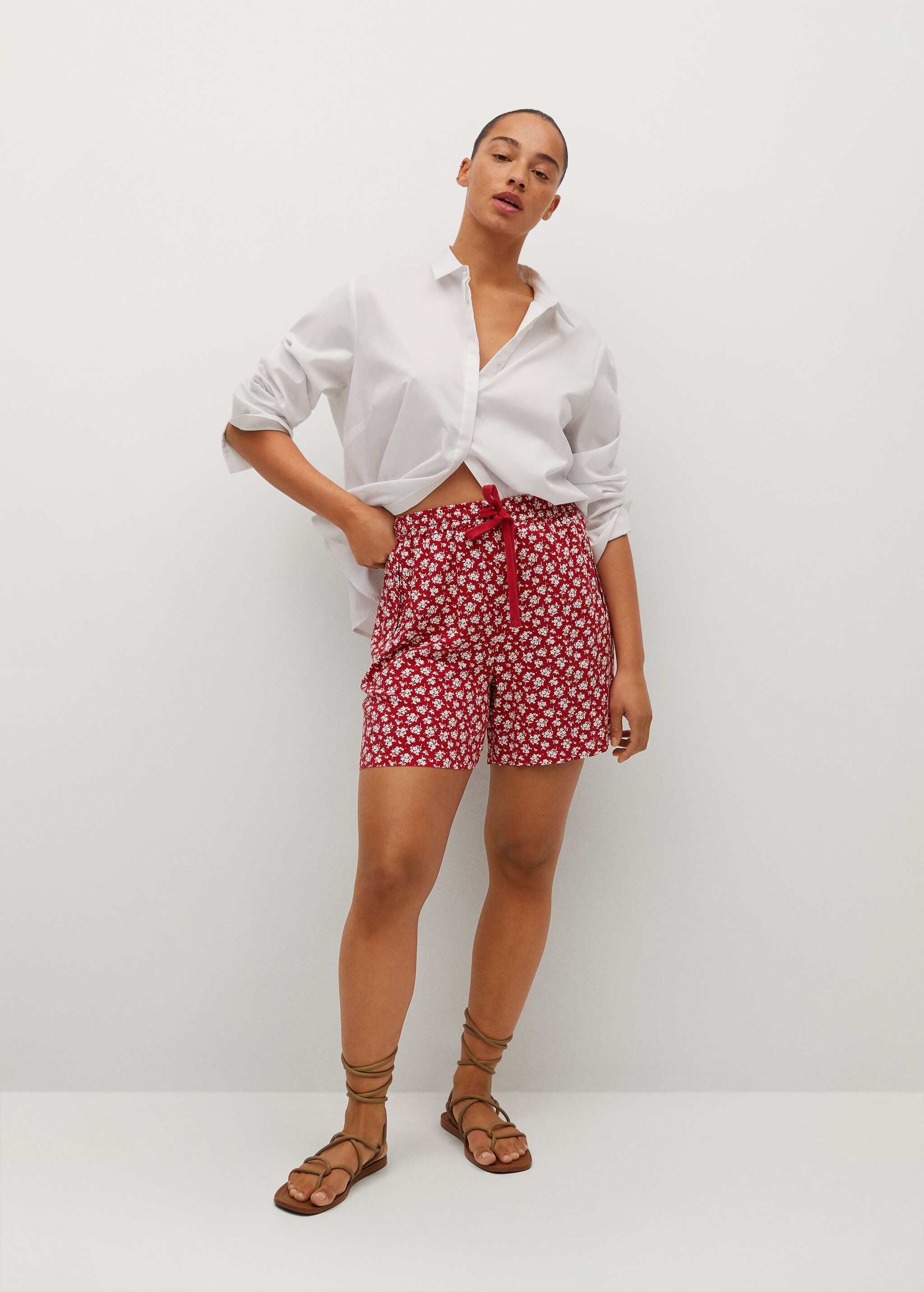 Printed flowy shorts - General plane