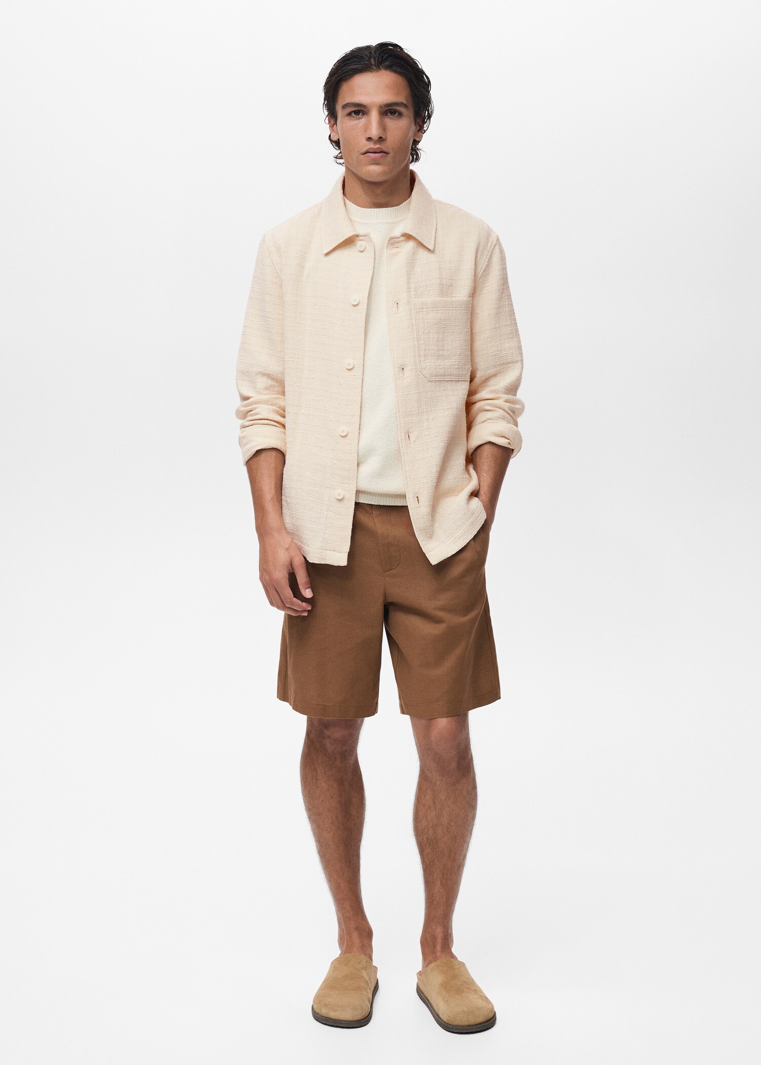 Structured cotton overshirt - General plane