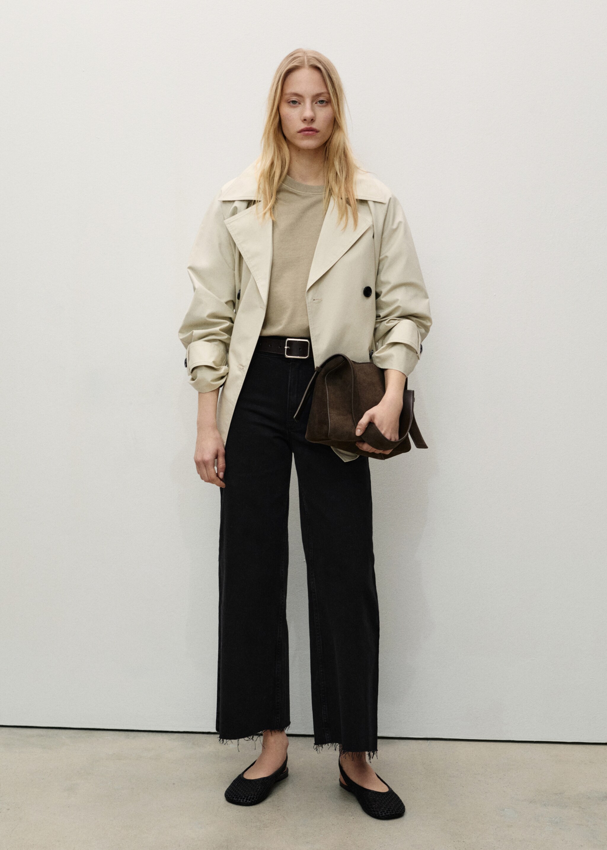 Jean style jupe-culotte Catherin taille haute - Plan général, Black denim. Ref: 87010243-00.