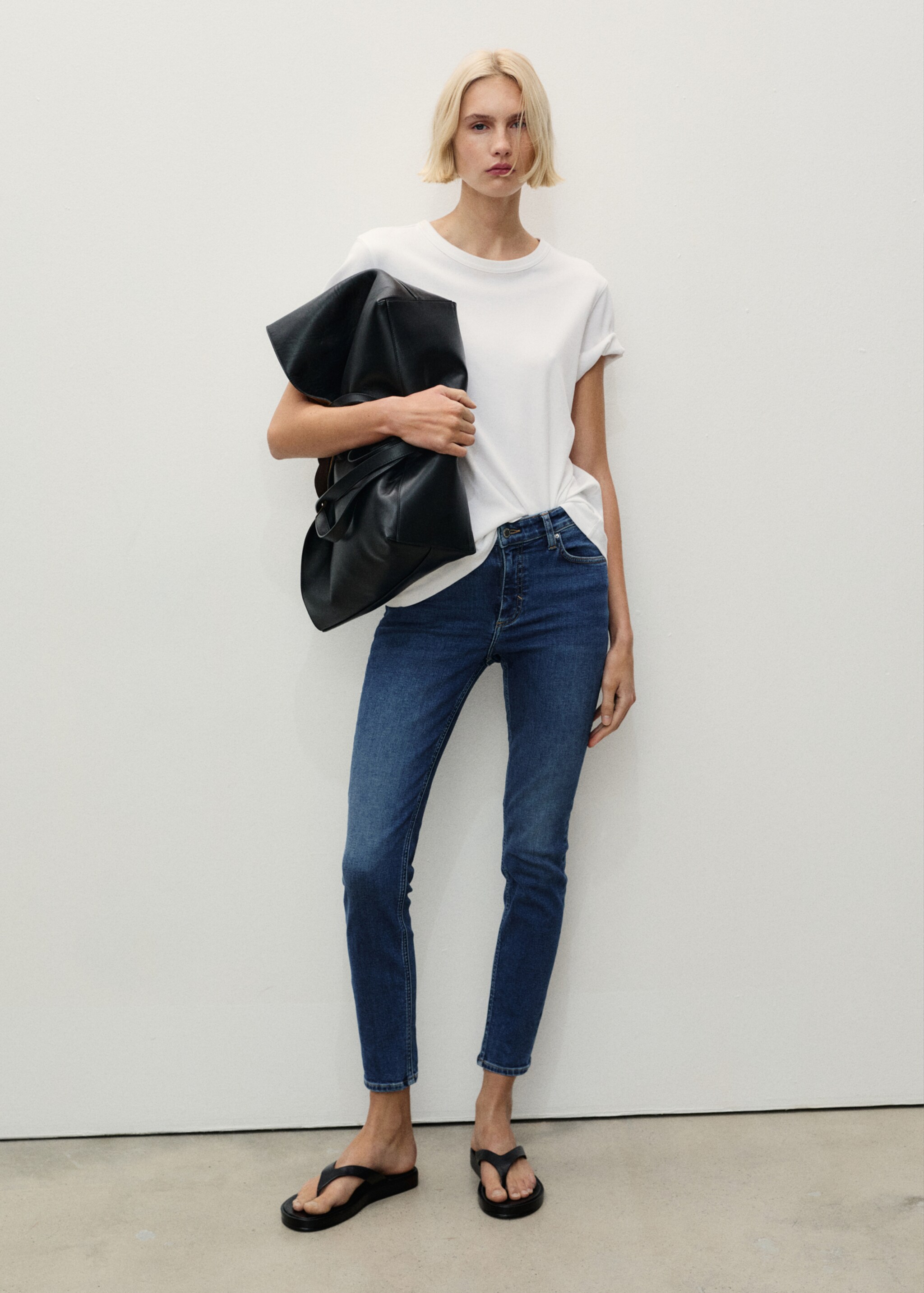 Mid-rise skinny jeans - General plane, Dark Blue. Ref: 87010248-00.