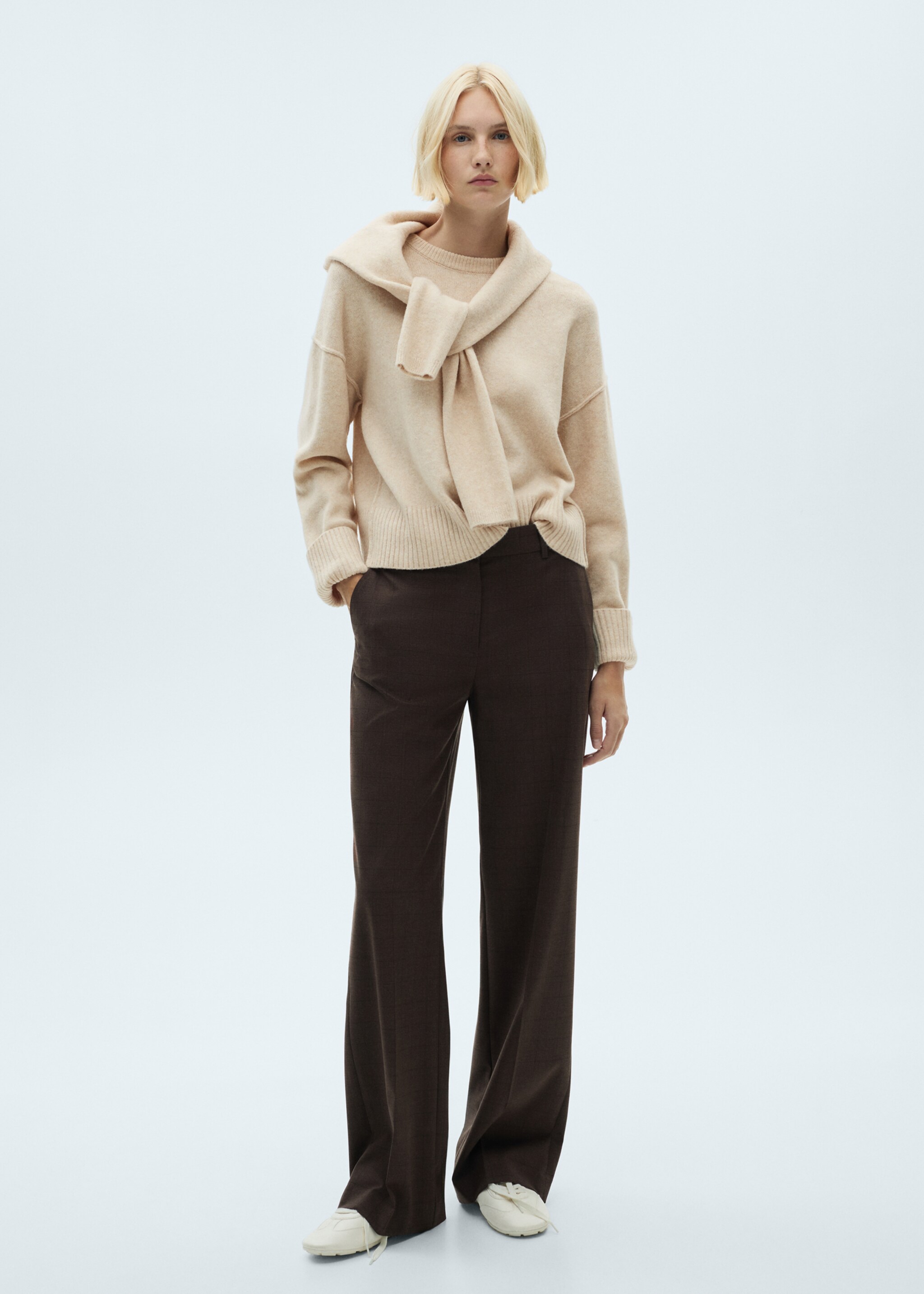 Rolled-up sleeves sweater - General plane, Ecru. Ref: 87010291-00.