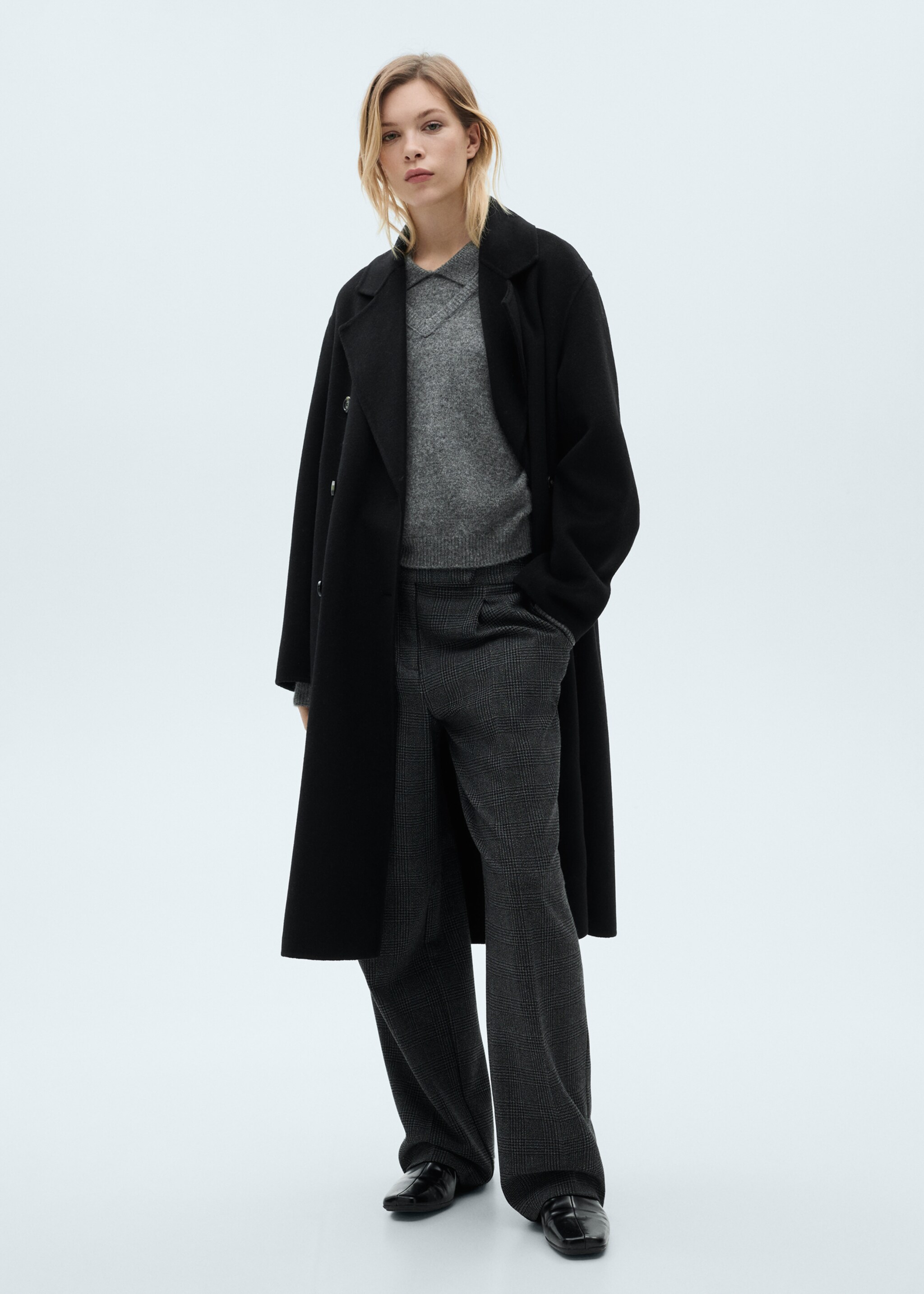Handmade oversized wool coat - General plane, Black. Ref: 87010344-00.