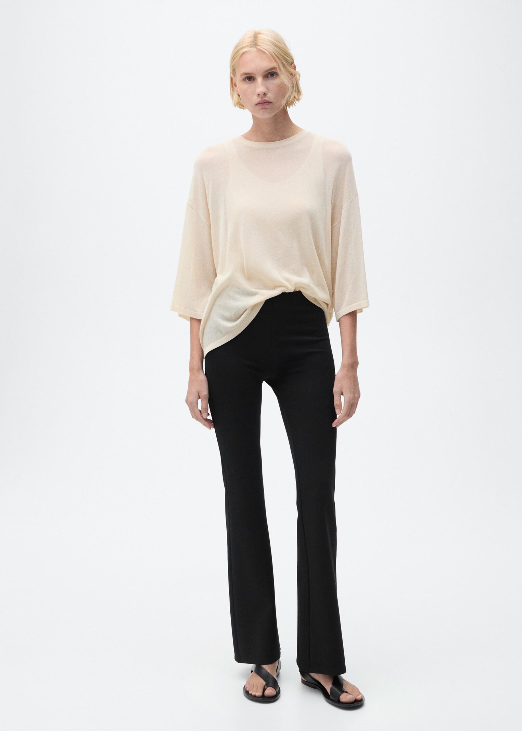 Flared leggings - General plane, Black. Ref: 87010354-00.