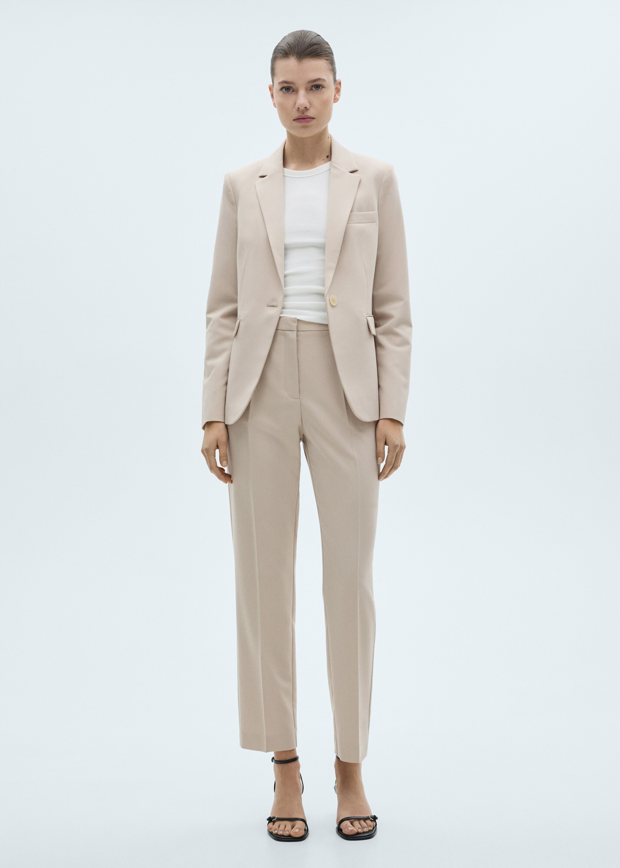 Fitted suit blazer - General plane, Light/Pastel Grey. Ref: 87010379-00.