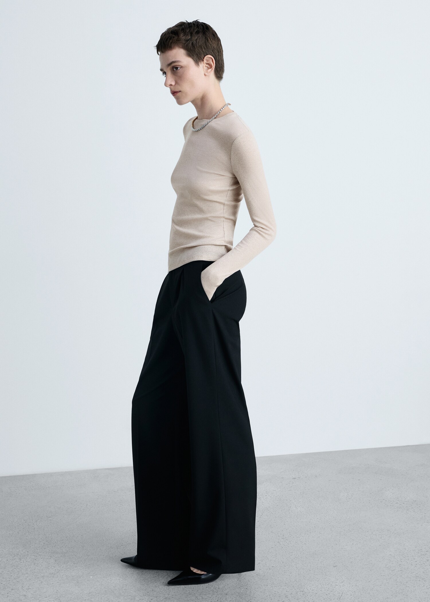 Lurex knitted t-shirt - General plane