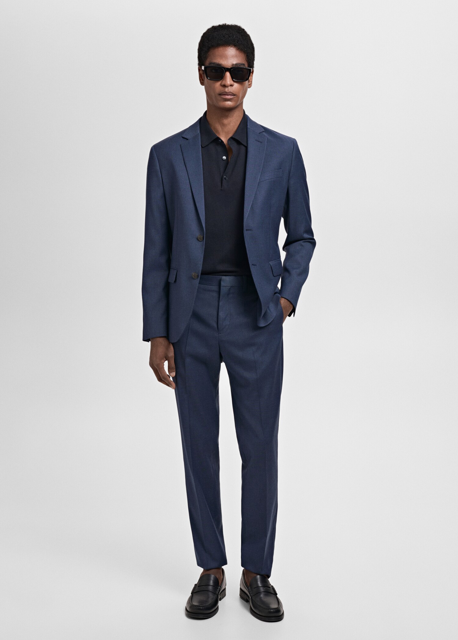 Stretch fabric super slim-fit suit trousers - General plane