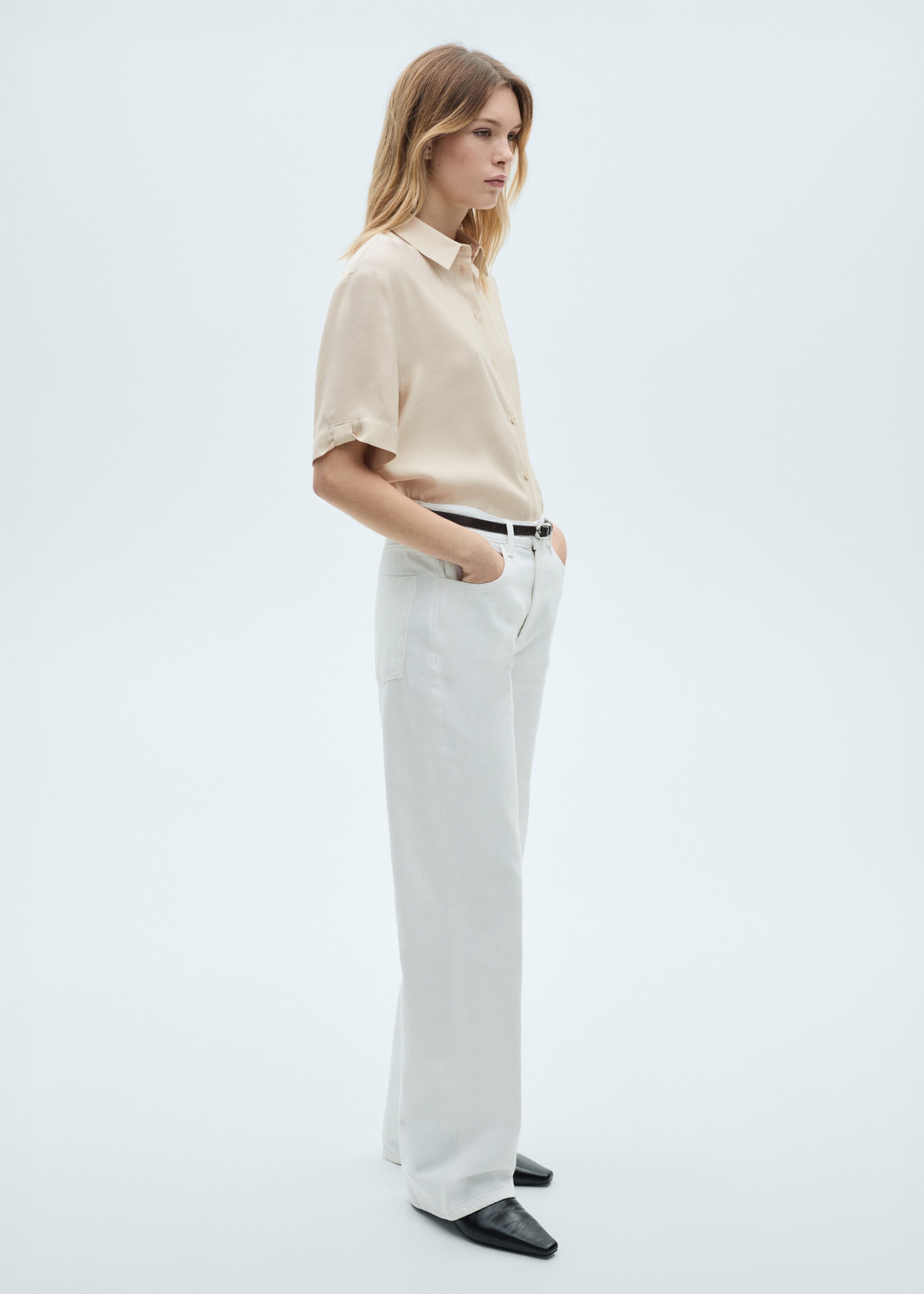 Short sleeve fluid shirt - General plane, Beige. Ref: 87010592-00.