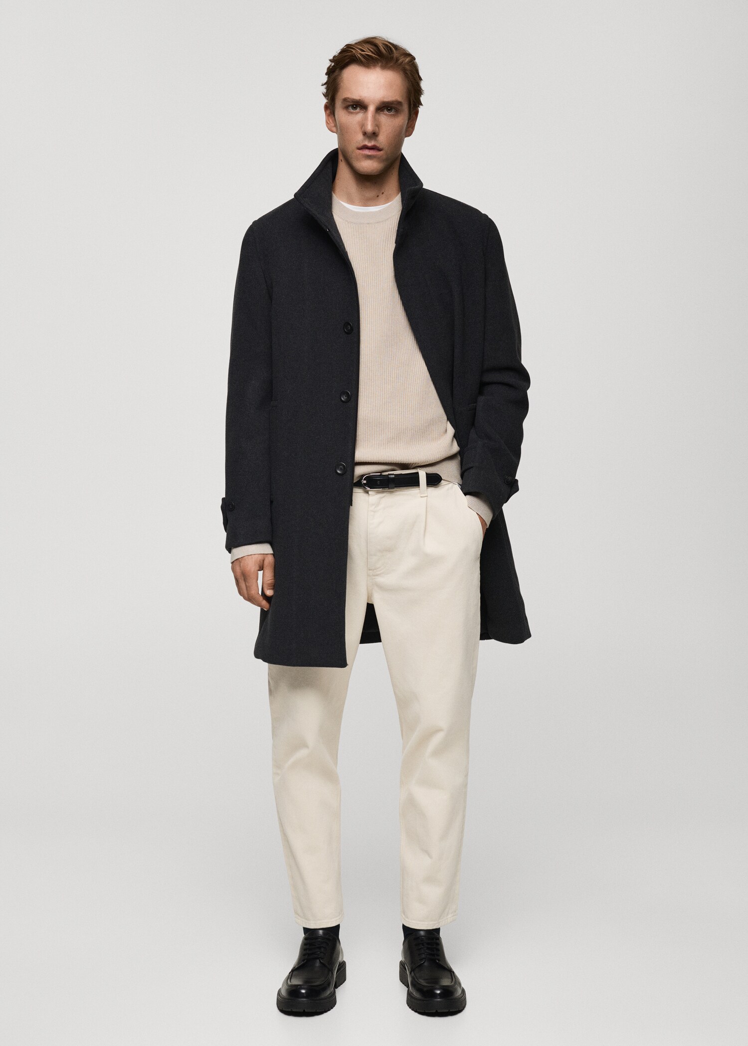 Feinstrickpullover aus Baumwolle mit Rippmuster - Allgemeine Ansicht