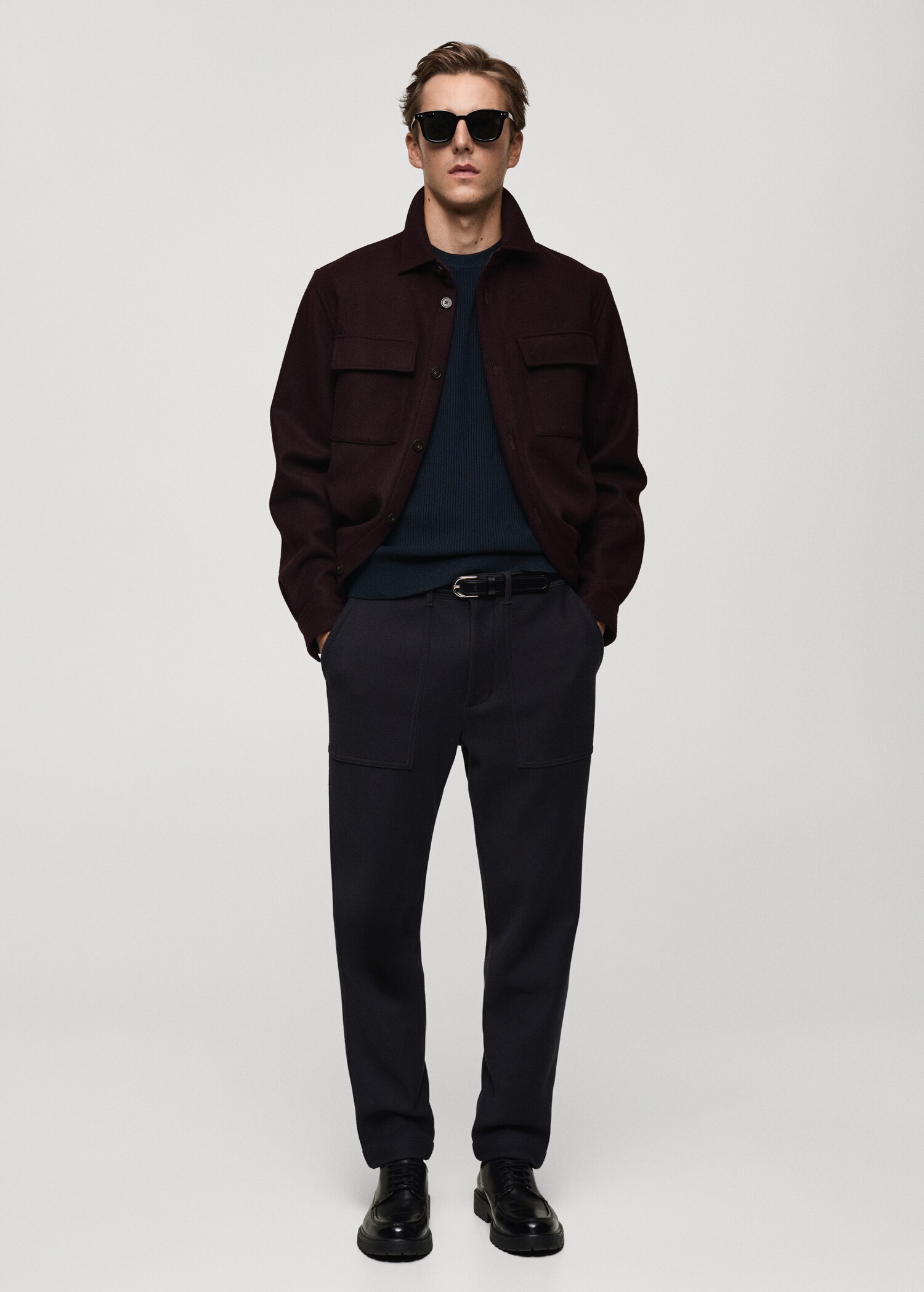 Feinstrickpullover aus Baumwolle mit Rippmuster - Allgemeine Ansicht