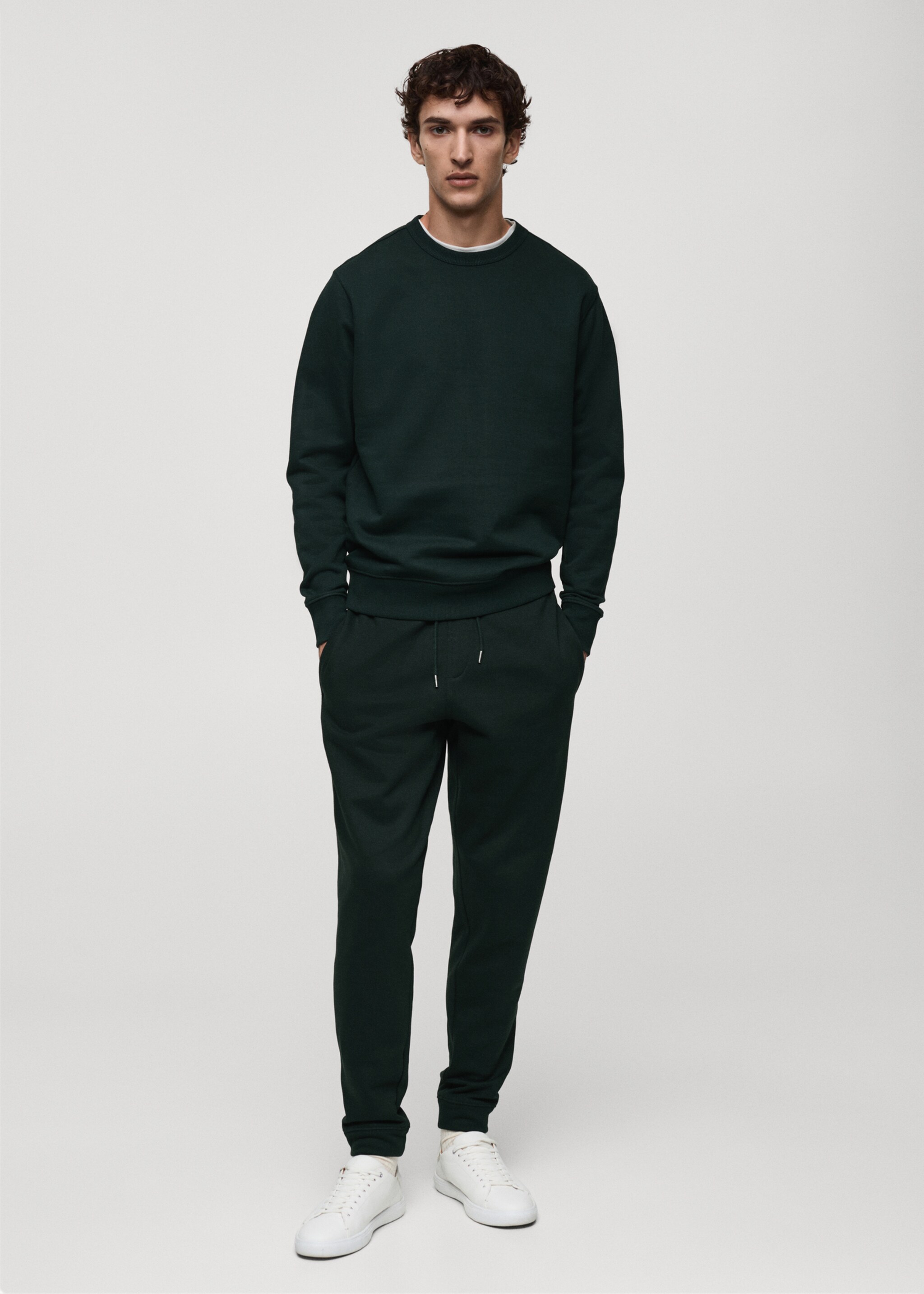 Regular-fit cotton sweatshirt - General plane, Green. Ref: 87010620-00.