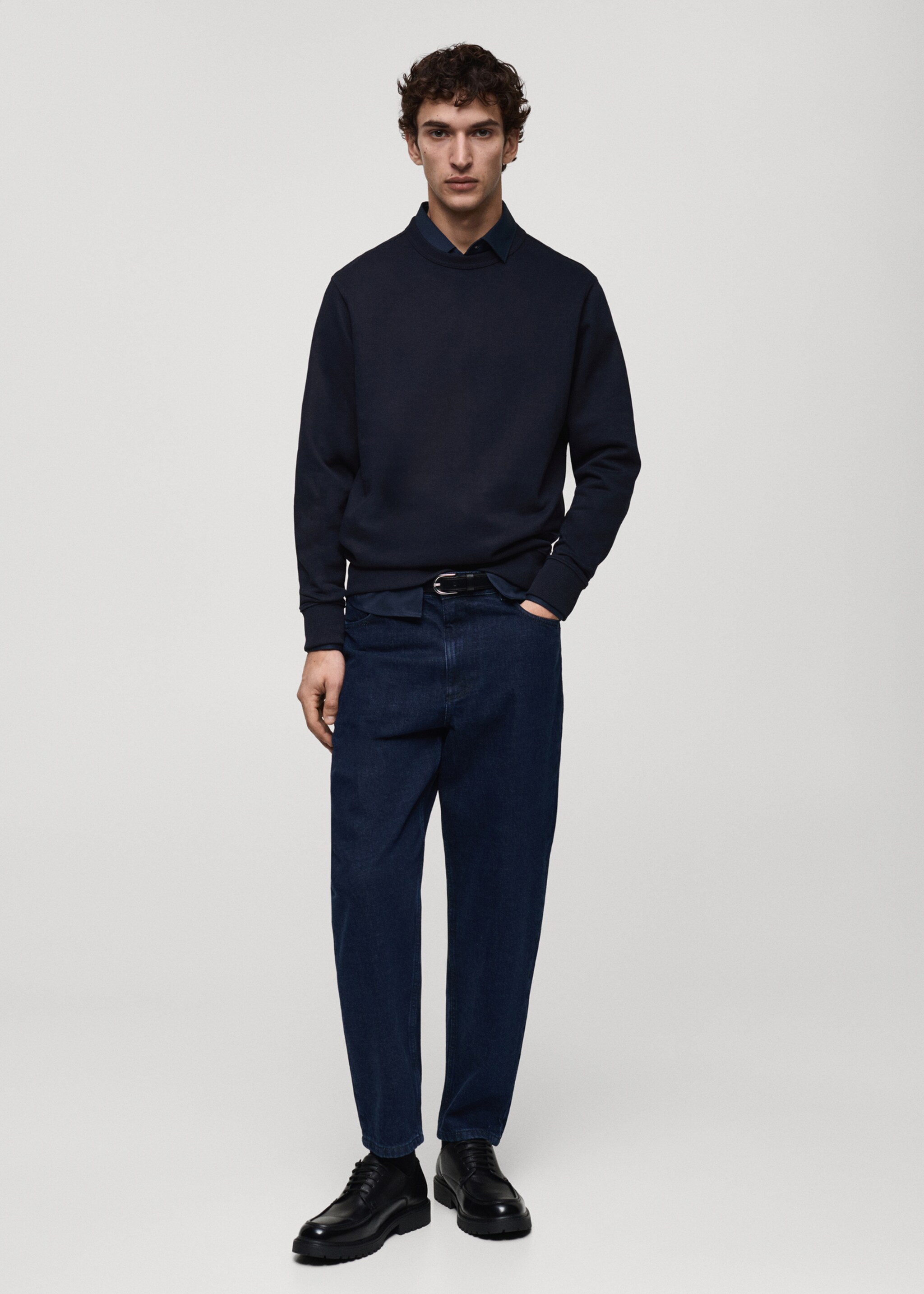 Regular-fit cotton sweatshirt - General plane, Dark Navy. Ref: 87010620-00.