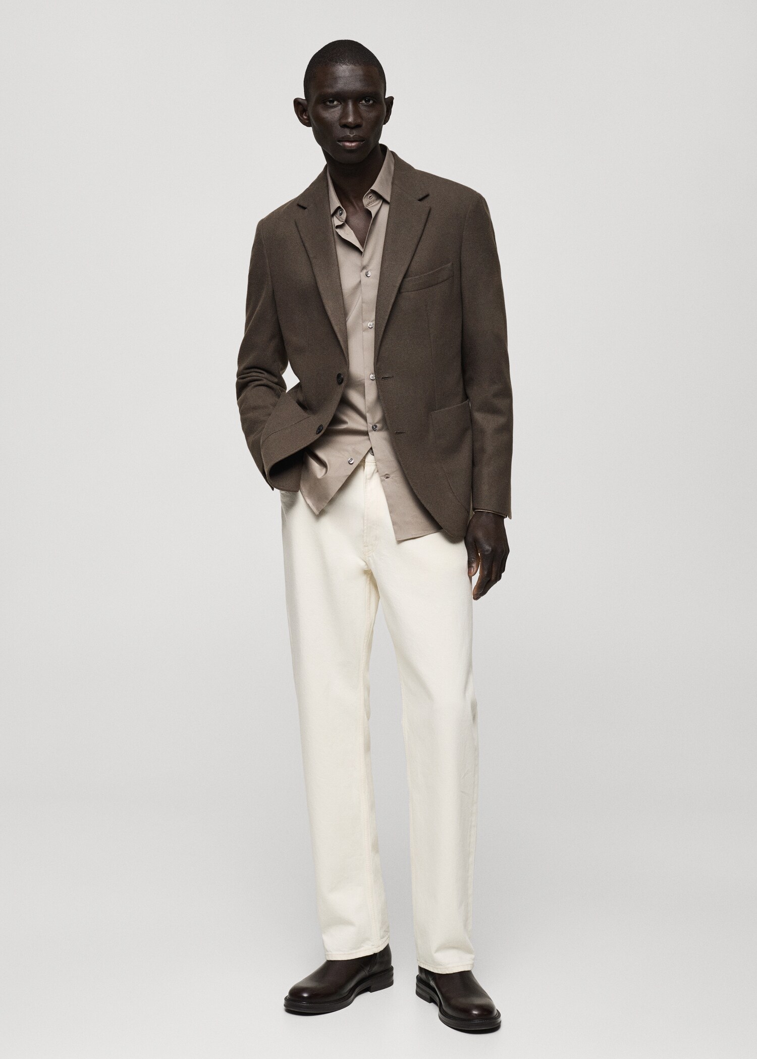 Slim-Fit-Blazer aus Wollgemisch - Allgemeine Ansicht